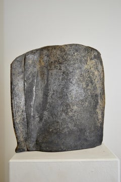 A flat ceramic and raku vase from France, originating from the 1970s