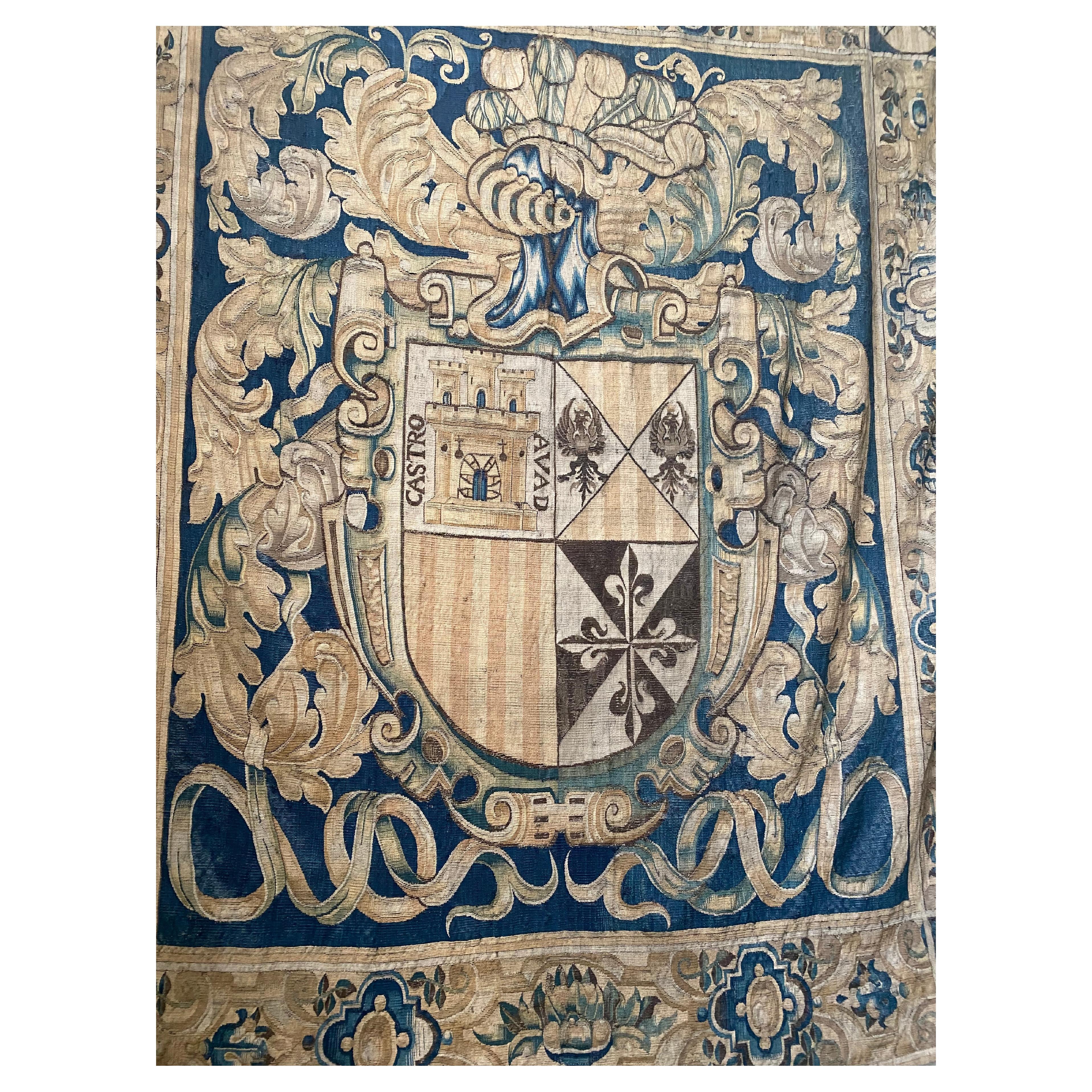 Flemish Armorial Tapestry, Late 16th Century, Renaissance  For Sale