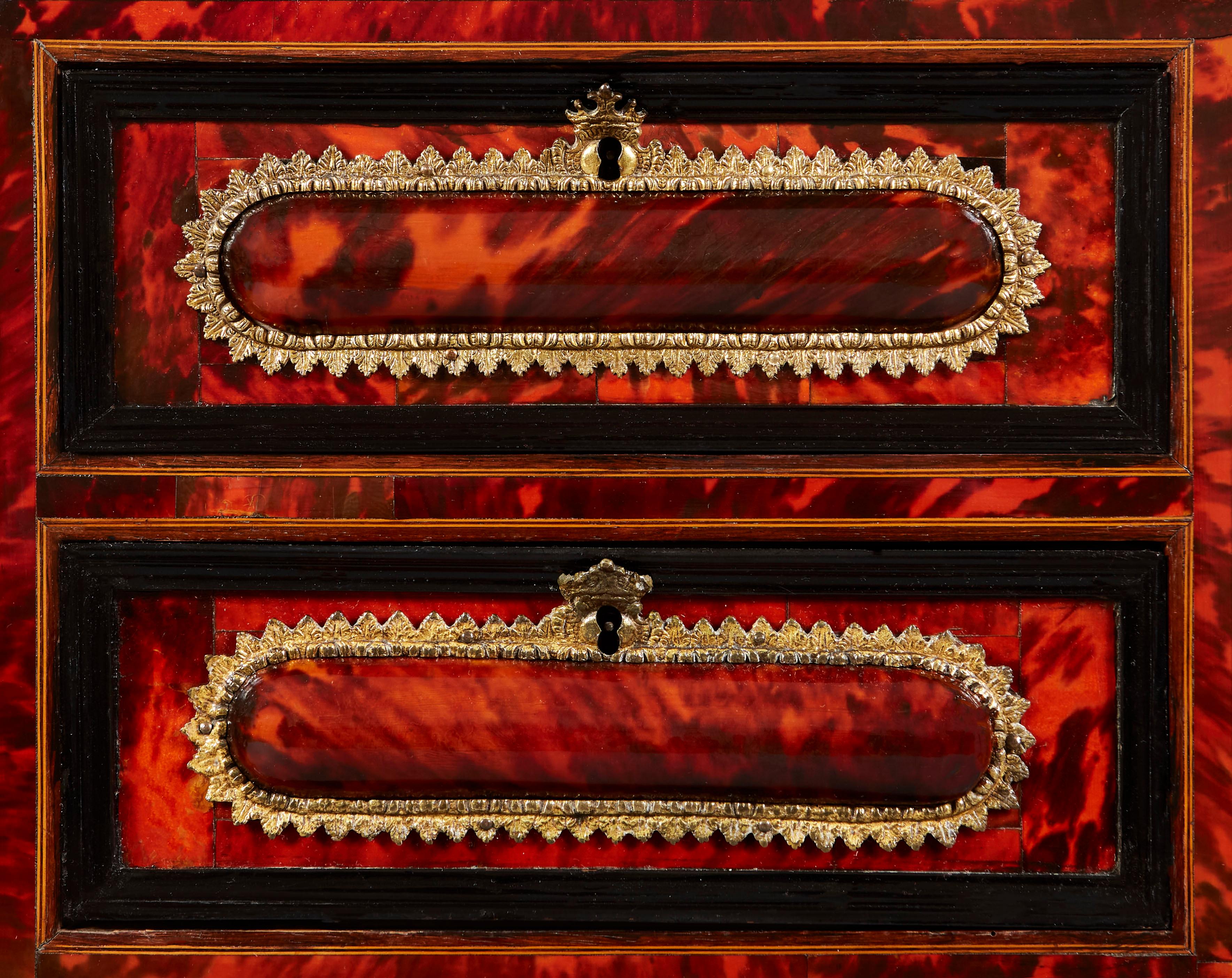 A Spanish Early 19th Century Tortoiseshell Cabinet on Stand 3