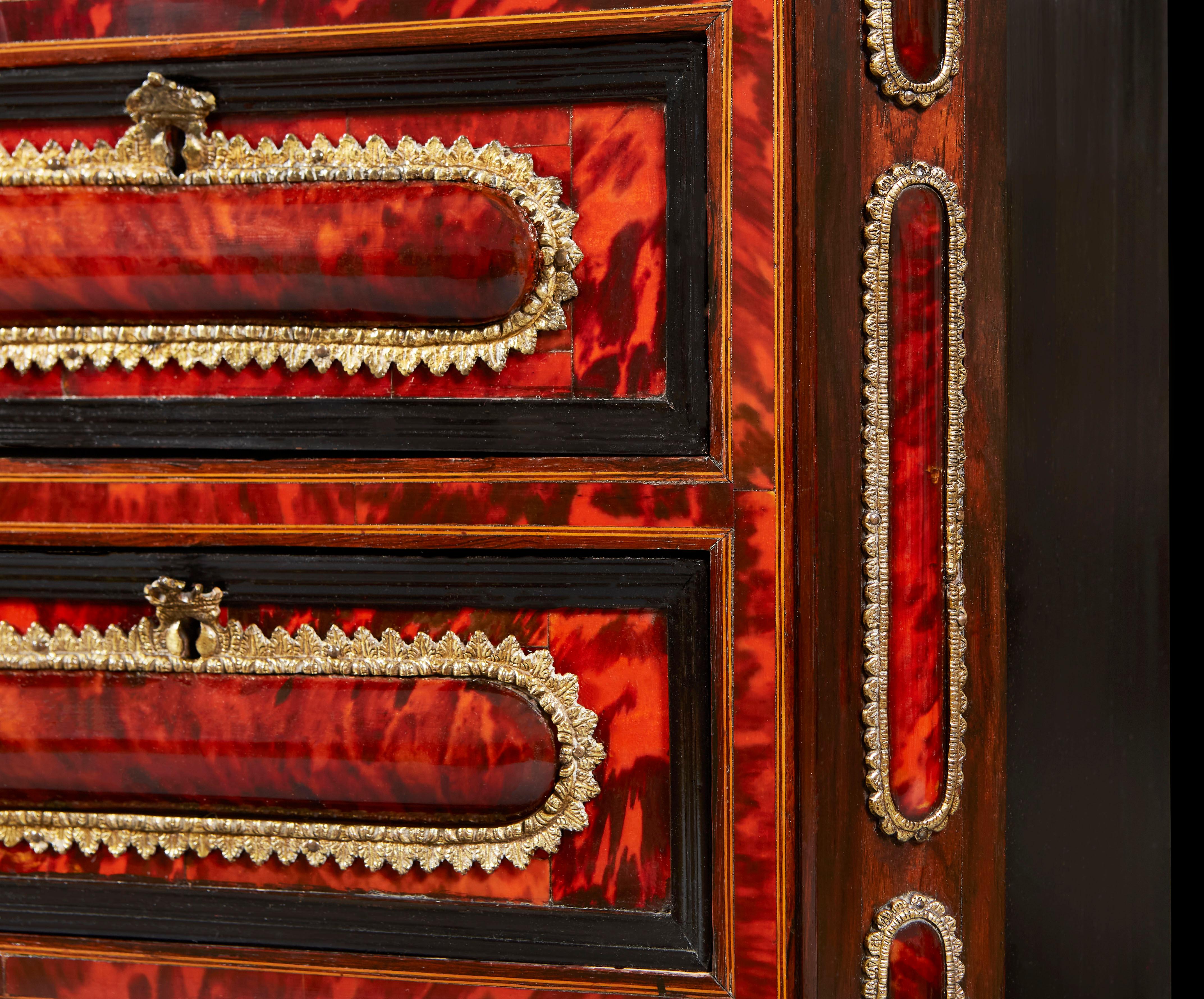 A Spanish Early 19th Century Tortoiseshell Cabinet on Stand 4