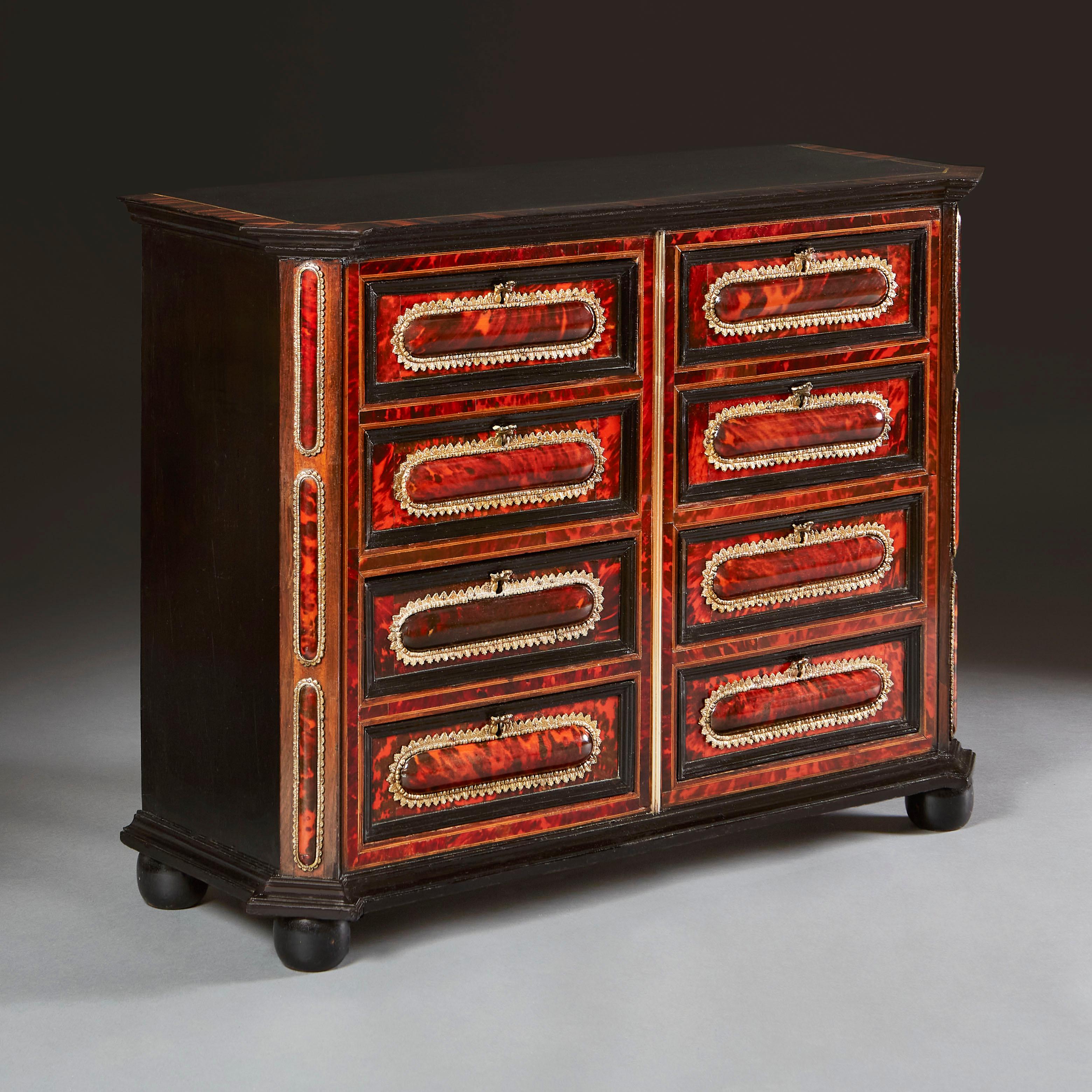 A Spanish Early 19th Century Tortoiseshell Cabinet on Stand 5