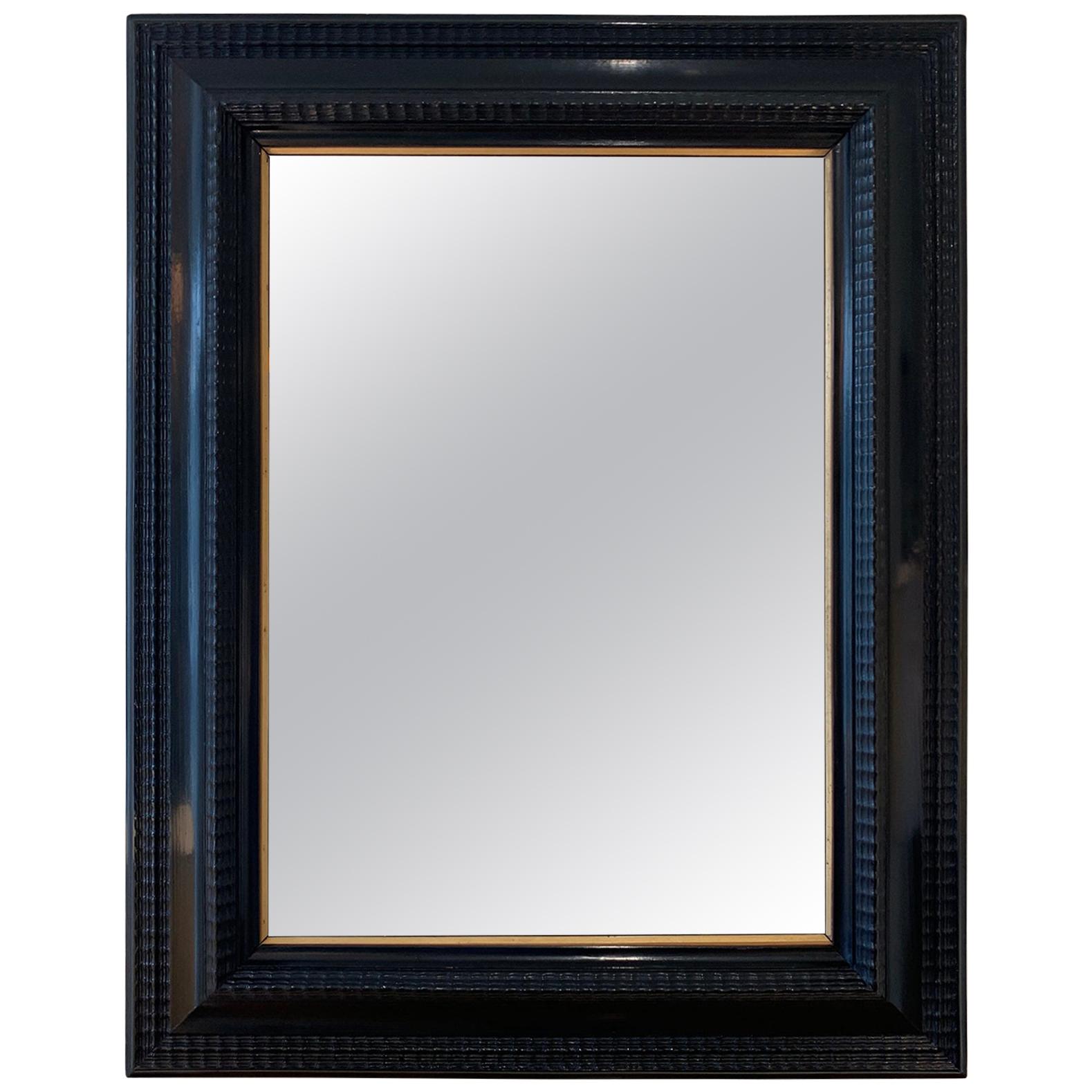 Flemish Style Ebonised Ripple Frame Mirror