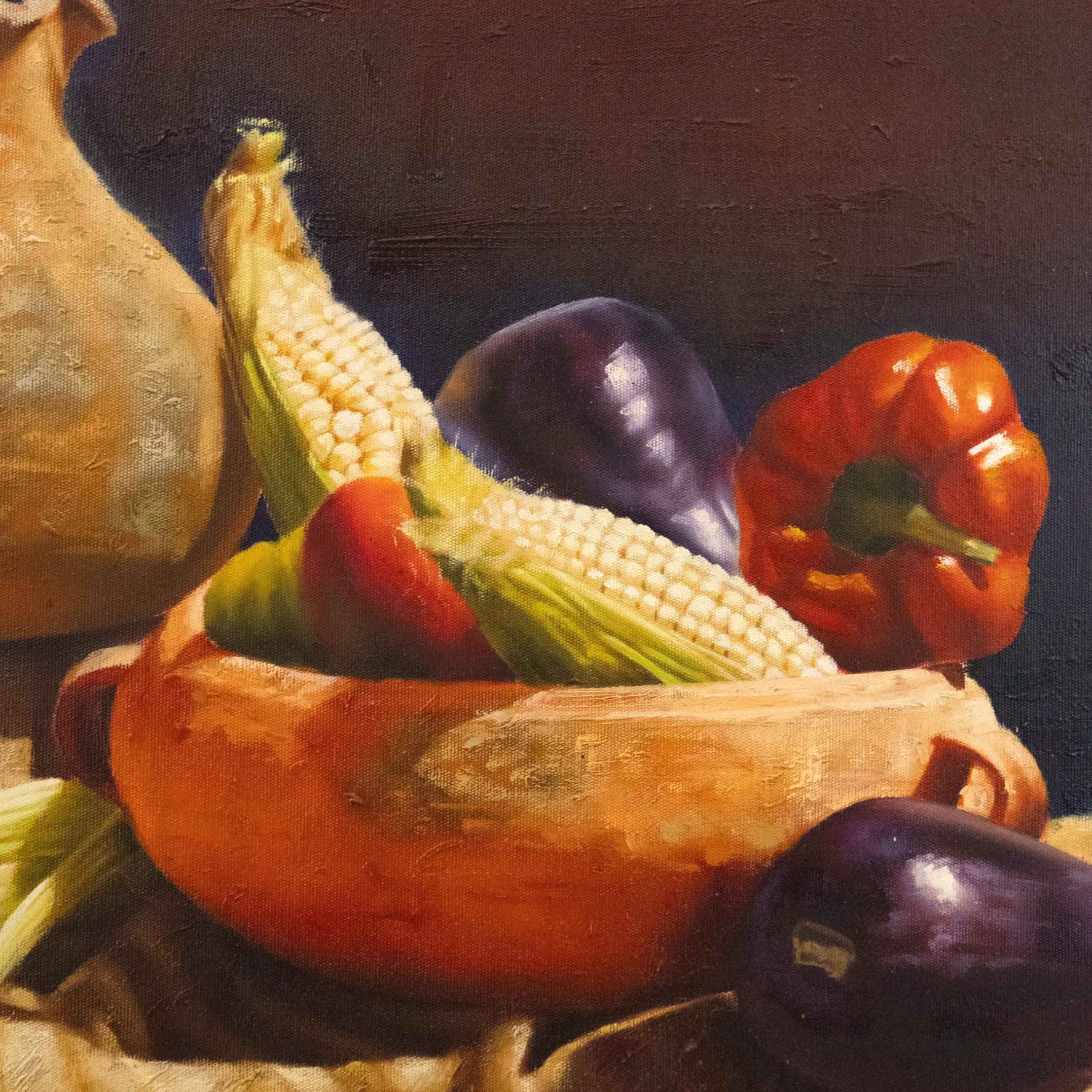Baroque A Flemish-Style Still Life Oil-on-Canvas Signed Marcial Conza, 39 x 47-ins. en vente