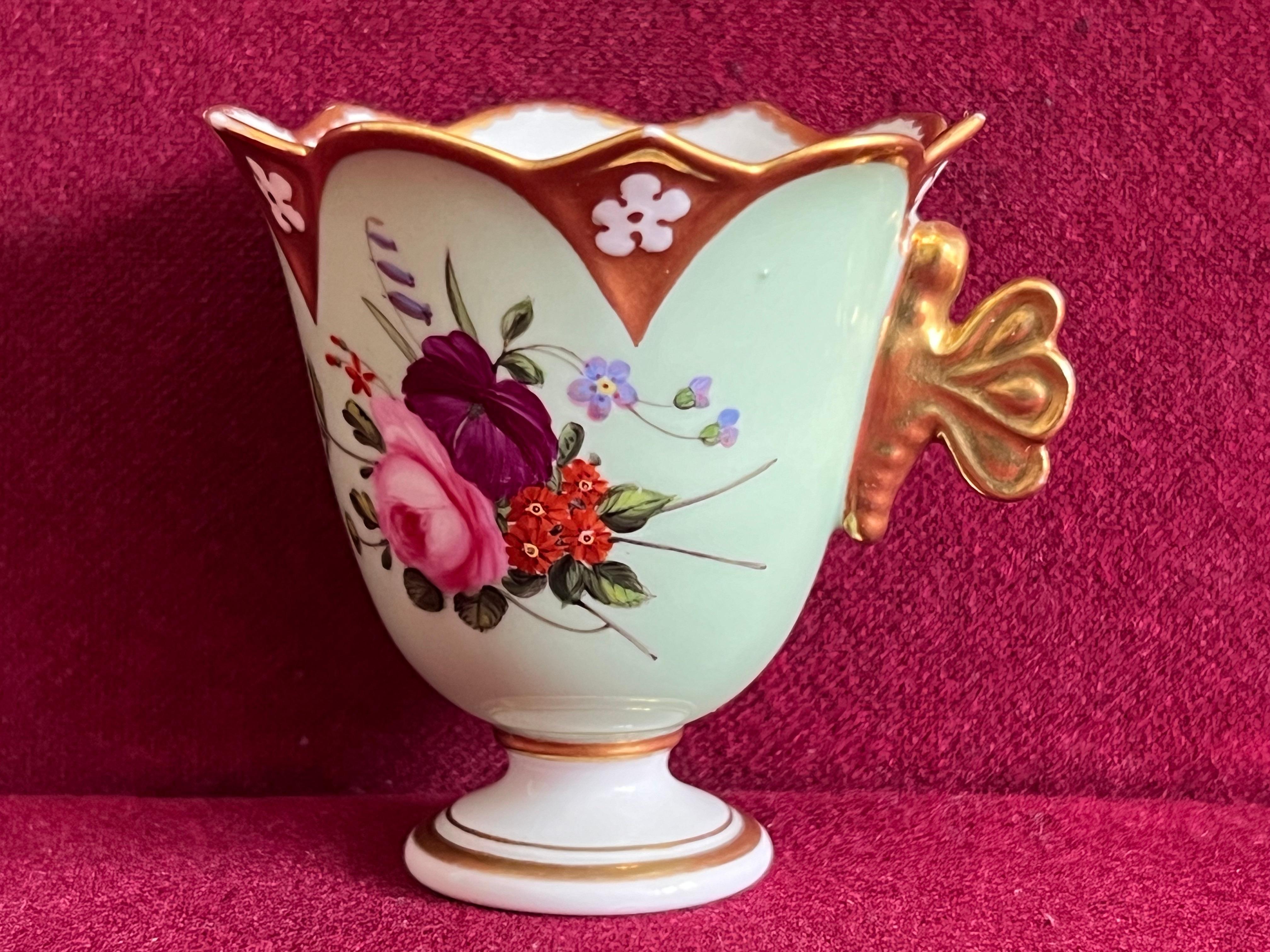 Hand-Painted A Flight, Barr and Barr Worcester cabinet cup and stand c.1830