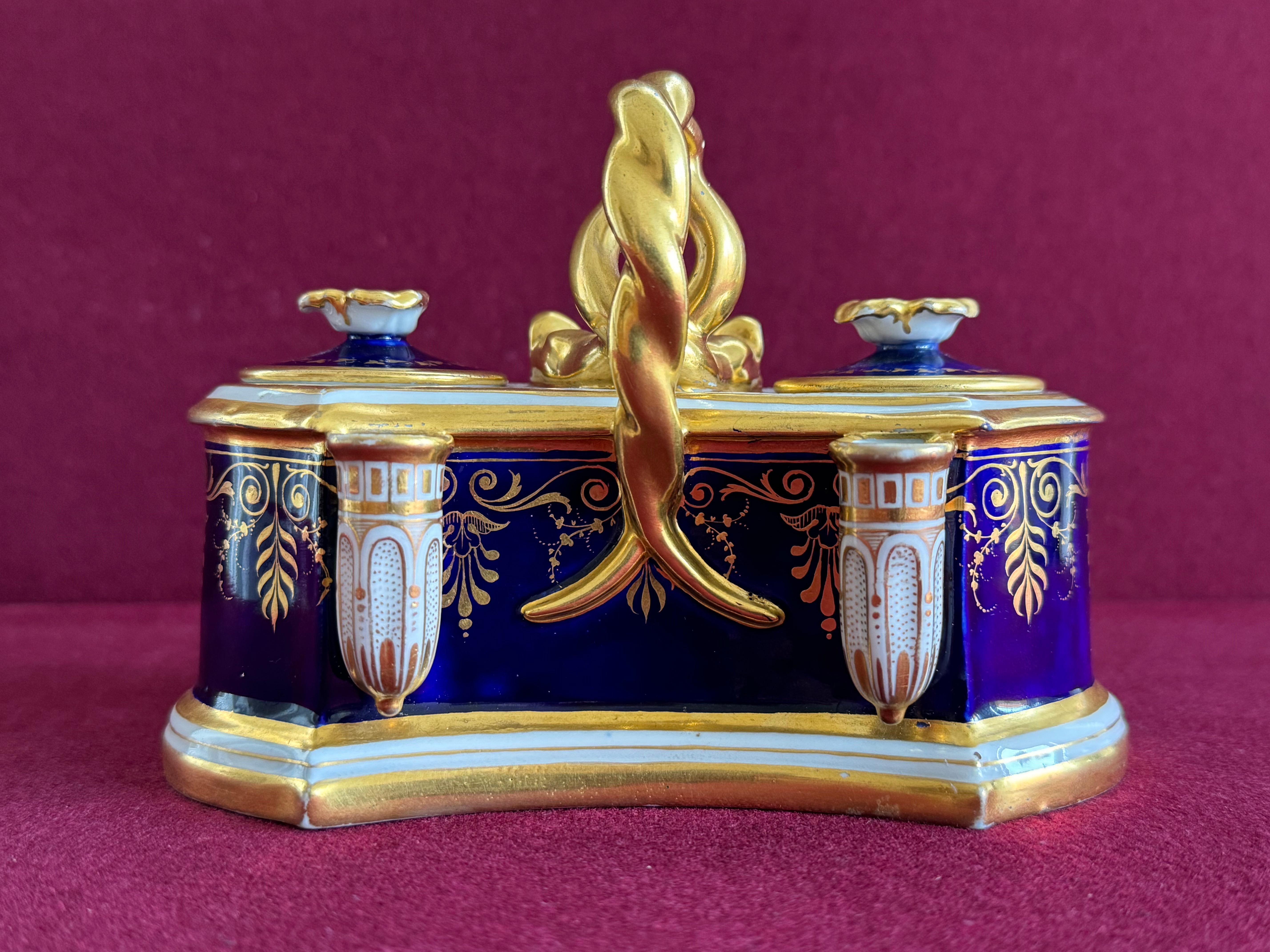 A Flight, Barr and Barr Worcester Porcelain Inkstand c.1815-1820 In Good Condition In Exeter, GB