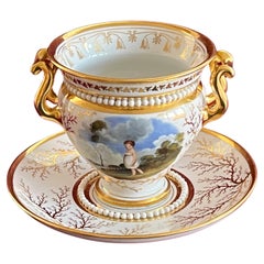 Antique A Flight, Barr & Barr Worcester Porcelain Cabinet Cup & Stand c.1815