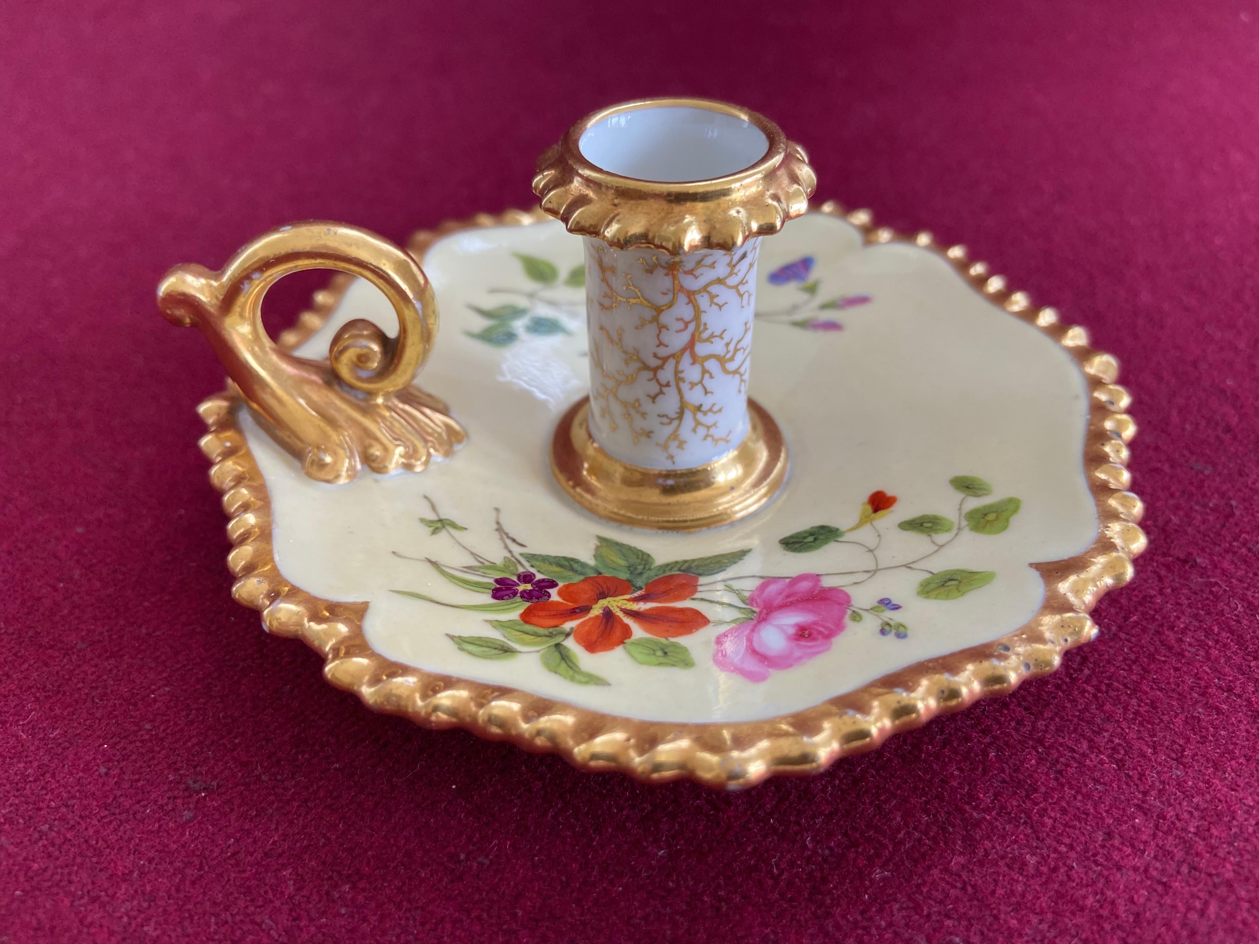 Flight Barr & Barr Worcester Porcelain Chamberstick C.1820 In Excellent Condition In Exeter, GB
