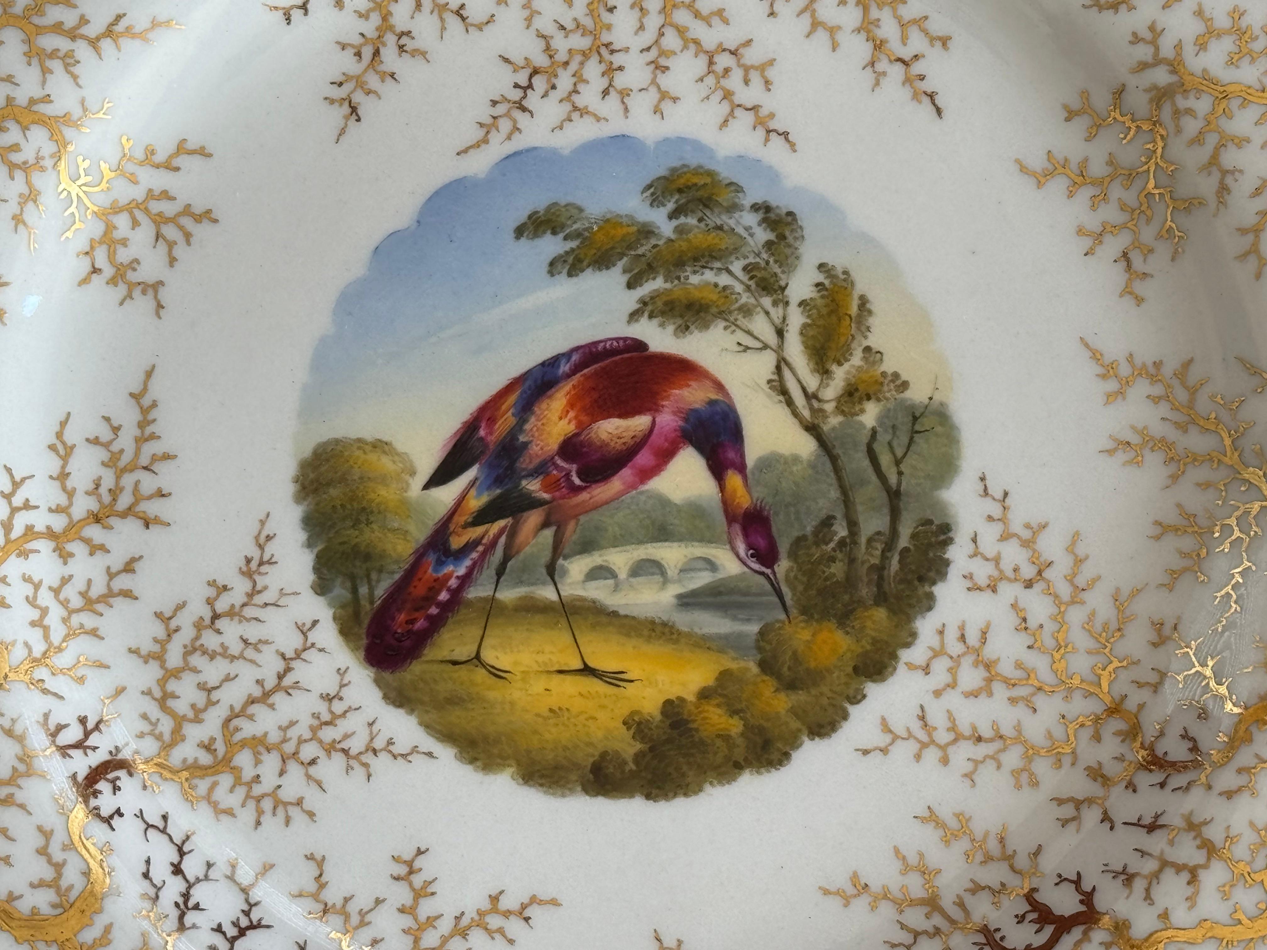 Hand-Painted A Flight, Barr & Barr Worcester porcelain dessert plate c.1820 For Sale