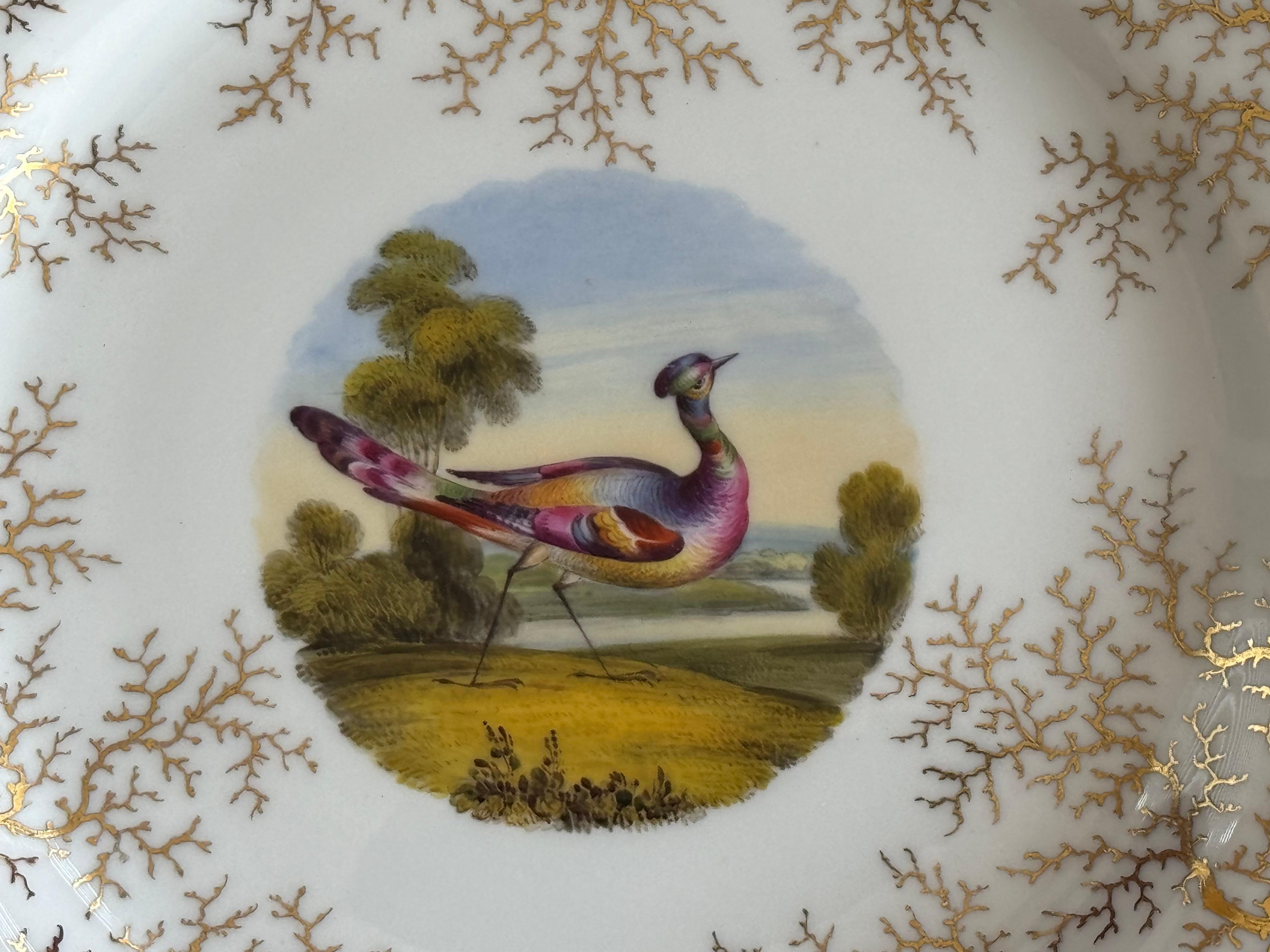 Hand-Painted A Flight, Barr & Barr Worcester porcelain dessert plate c.1820 For Sale
