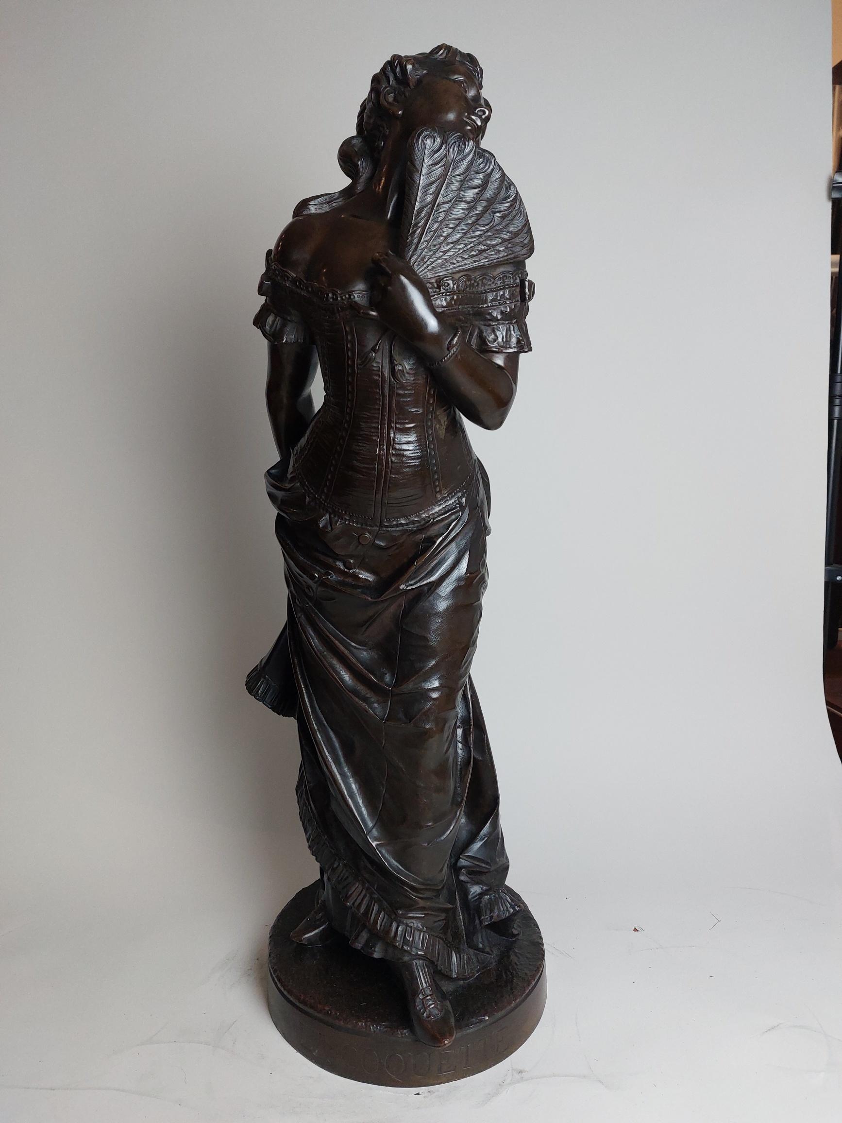 French Flirtatious 19th Century Bronze of ‘La Coquette’ For Sale