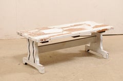 Rustic Chic Art Deco Style Painted Coffee Table with Flapper Figures