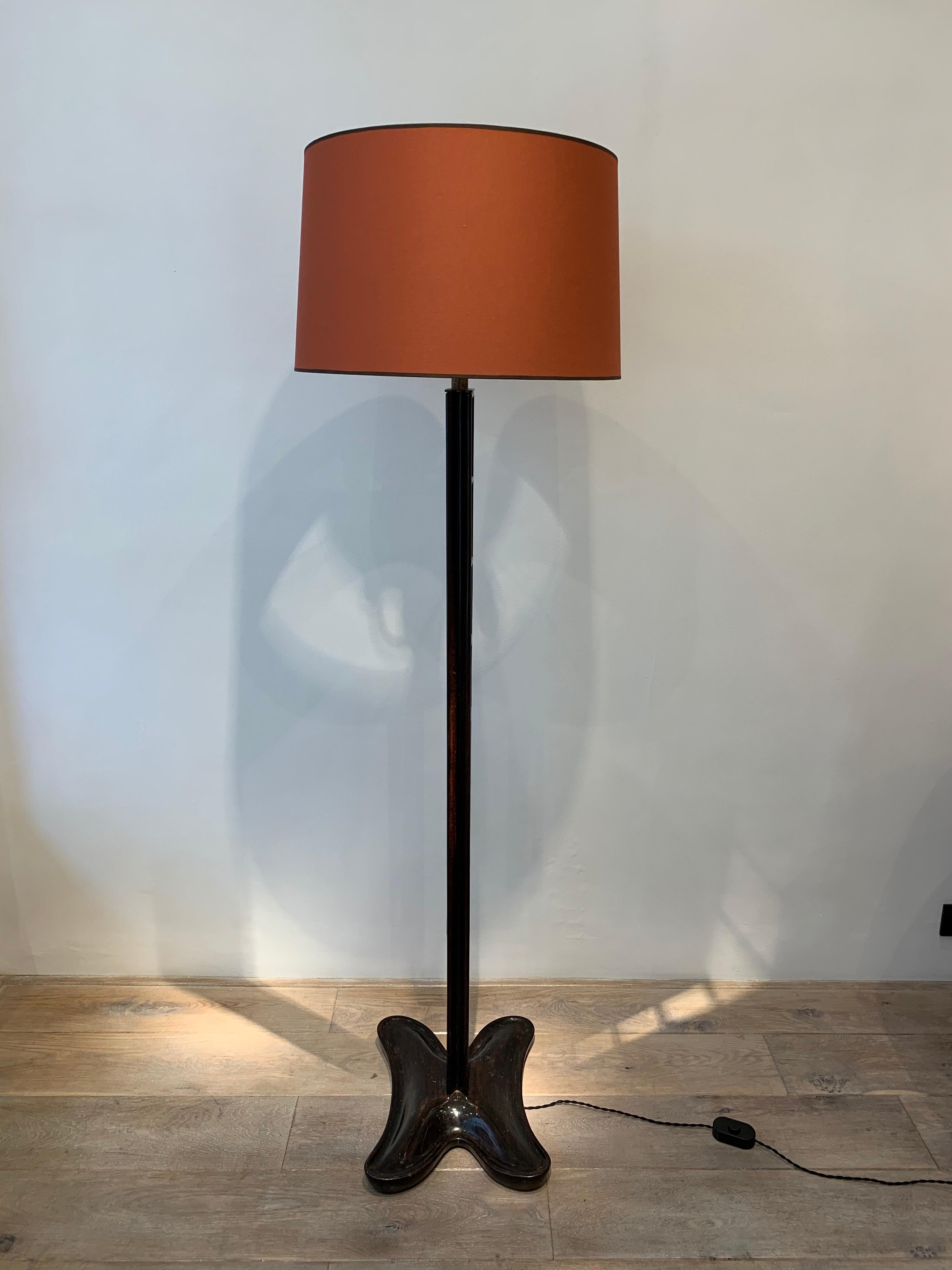Stehlampe, Cesare Lacca zugeschrieben, 1940er Jahre (Holz)