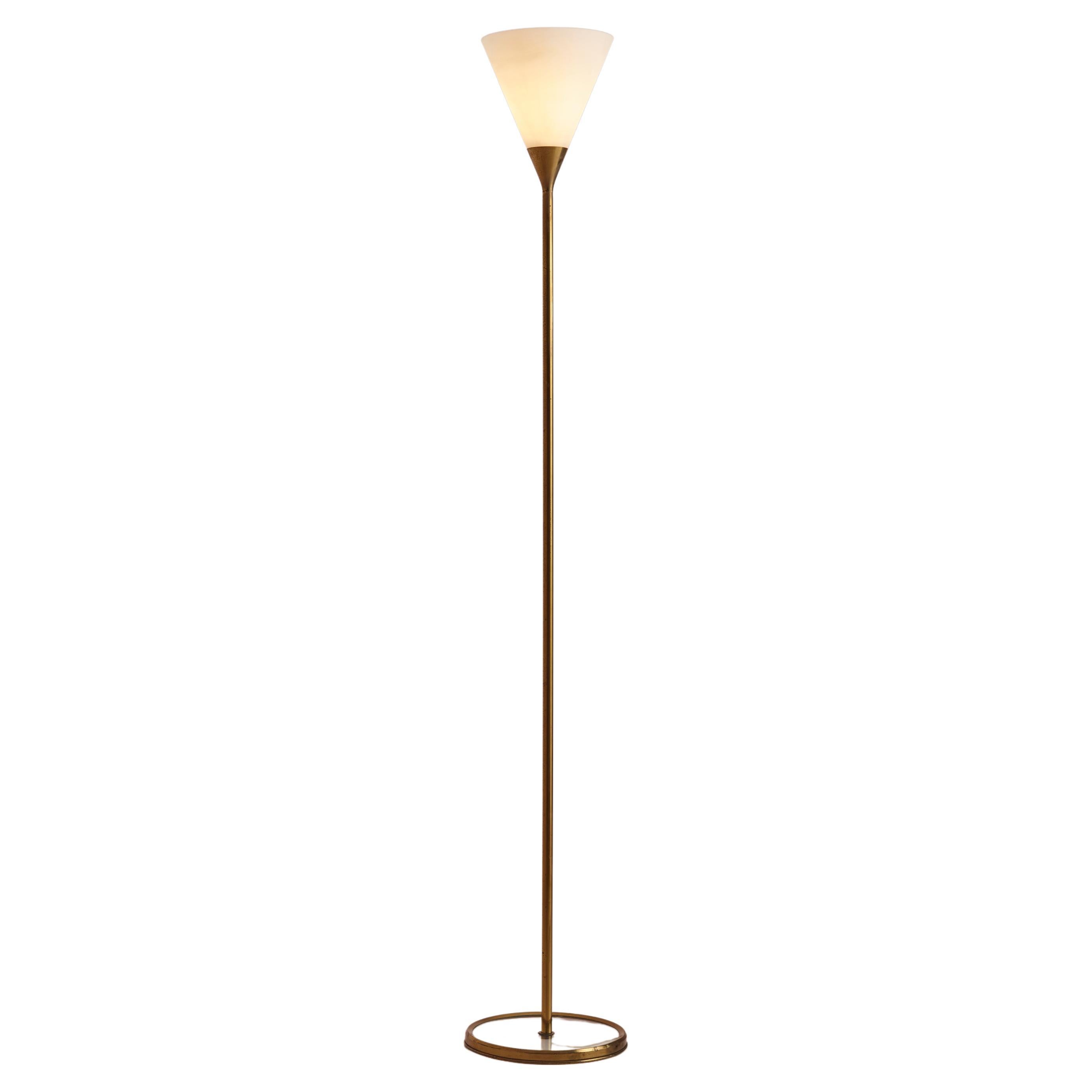 Floor Lamp by Max Ingrand Model 2003 for Fontana Arte, Made in Glass and Brass For Sale