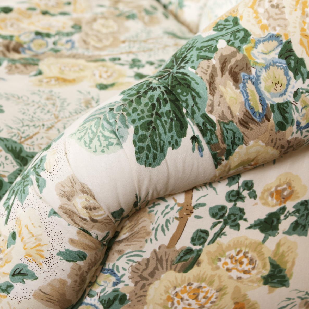 20th Century A Floral Loveseat with Tufted Back and Pleated Skirt