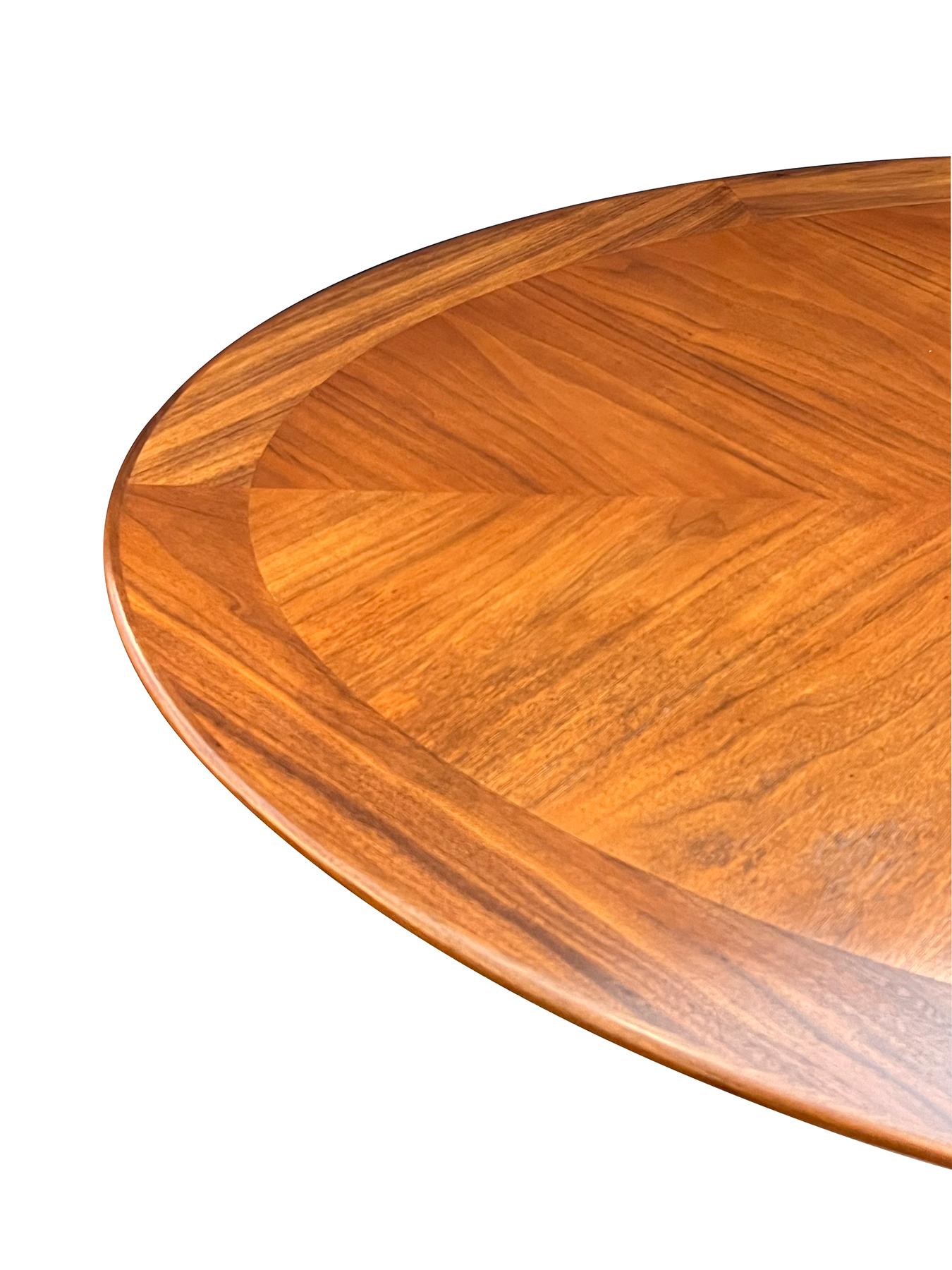 Modern A Florence Knoll Walnut and Chrome Oval Dining Table by G.M. Proctor & Sons For Sale