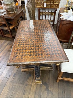 A Florentine Parquetry Lacquer and Parcel Gilt Center Table, 16th Century