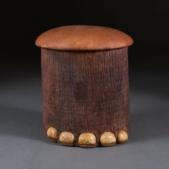Folk Art Elephant Foot Stool