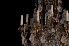 A Fome Gilt Bronze, Rock Crystal & Crystal Chandelier by Baccarat