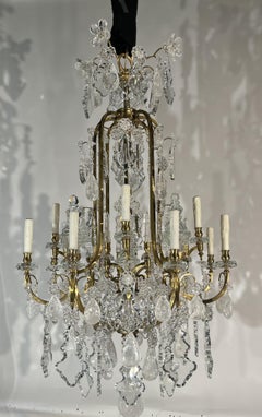 A Fome Gilt Bronze, Rock Crystal & Crystal Chandelier by Baccarat