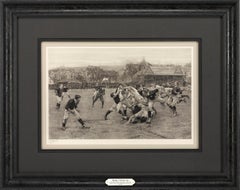 “A Football Match, Scotland v. England” Antique Engraving, Proof Edition of 100
