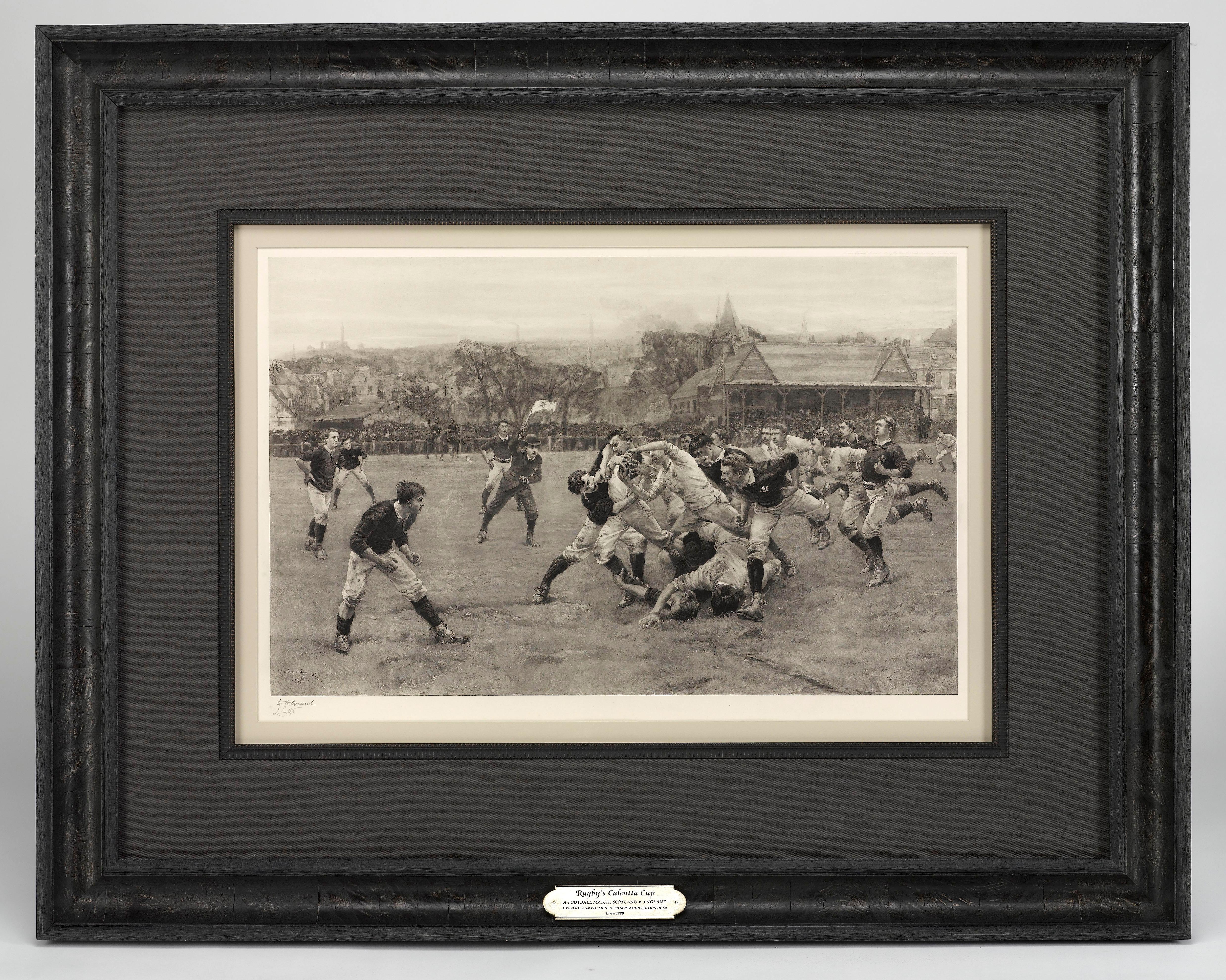 19th Century “A Football Match, Scotland v. England” Antique Engraving, Proof Edition of 100 For Sale