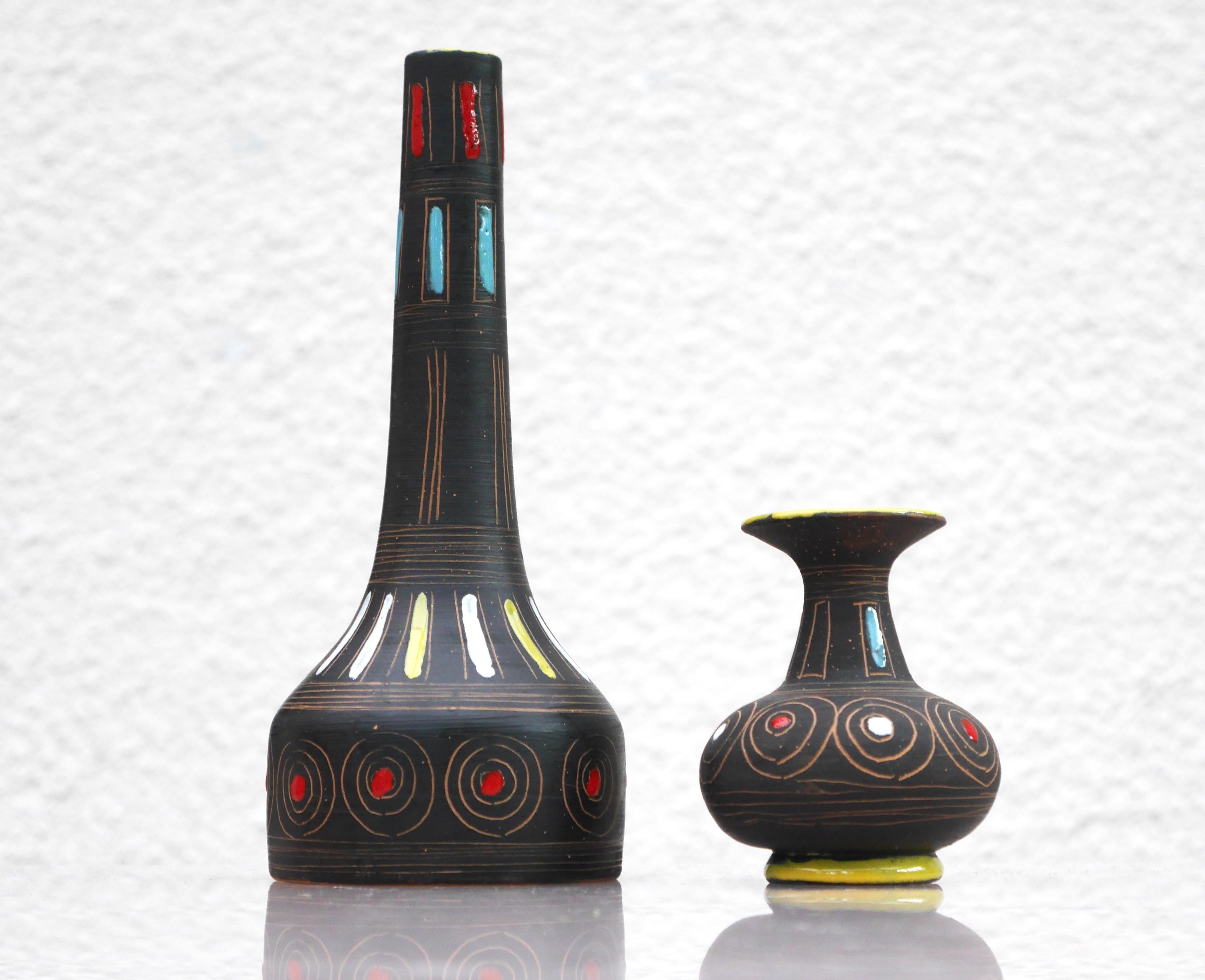 Ceramic A pair of Mid-century modern pottery vases, by Fratelli Fanciullacci , Italy. For Sale