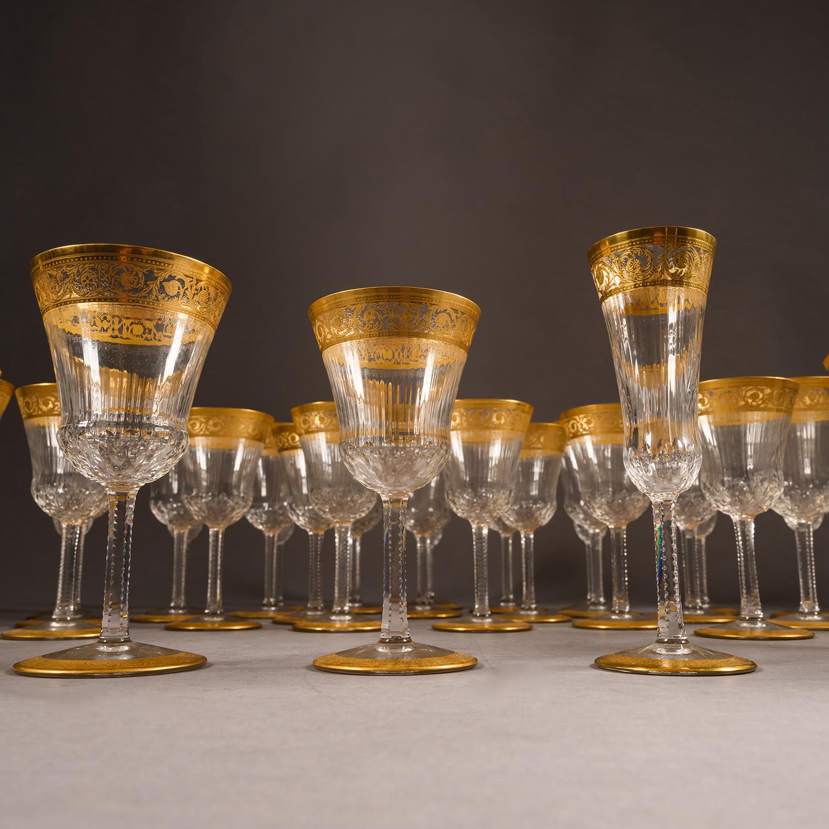 A Forty-Three Piece Table Service by La Cristallerie de Saint Louis For Sale 3