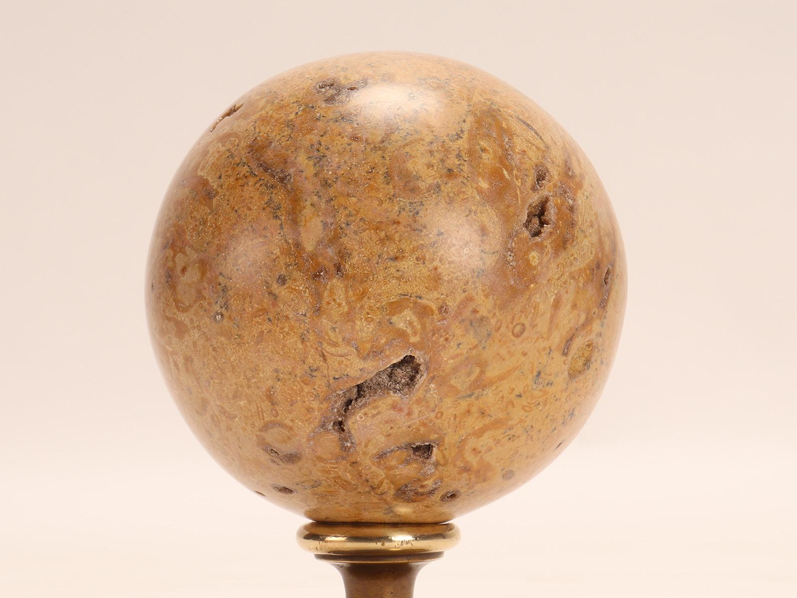 Italian Fossil Coral Stone Sphere, Italy 1870 For Sale