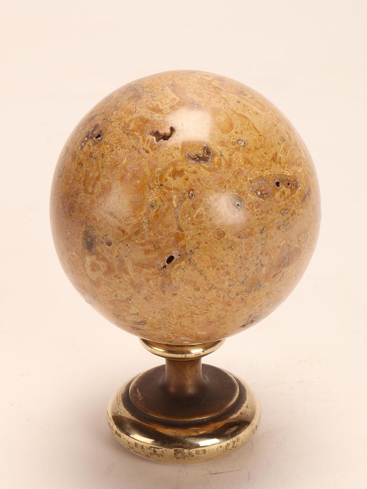 Fossil Coral Stone Sphere, Italy 1870 For Sale 1
