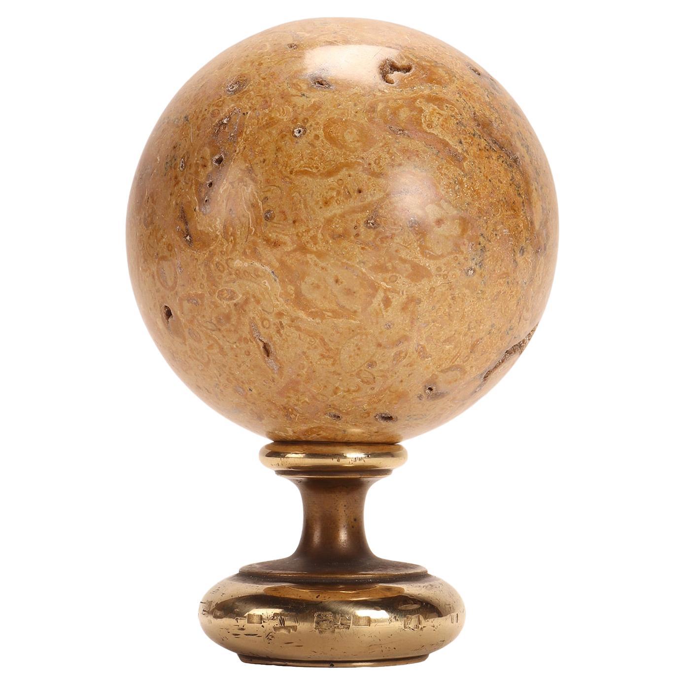 Fossil Coral Stone Sphere, Italy 1870 For Sale