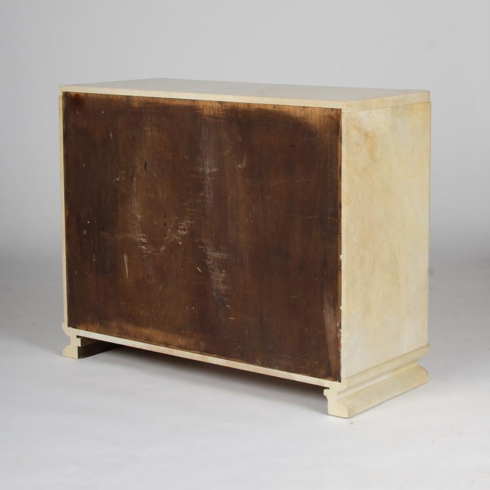 Parchment Paper Four Drawer Parchment Covered Dresser, in the Manner of S.Marx