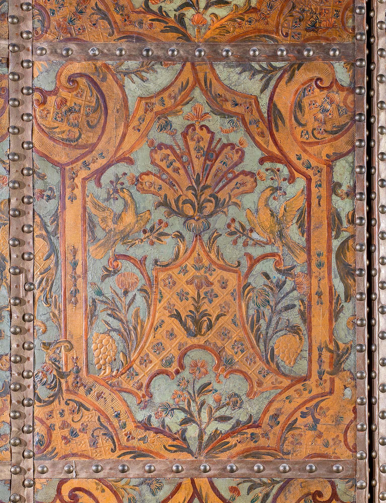 Baroque A Four Fold 19th Century Painted Screen
