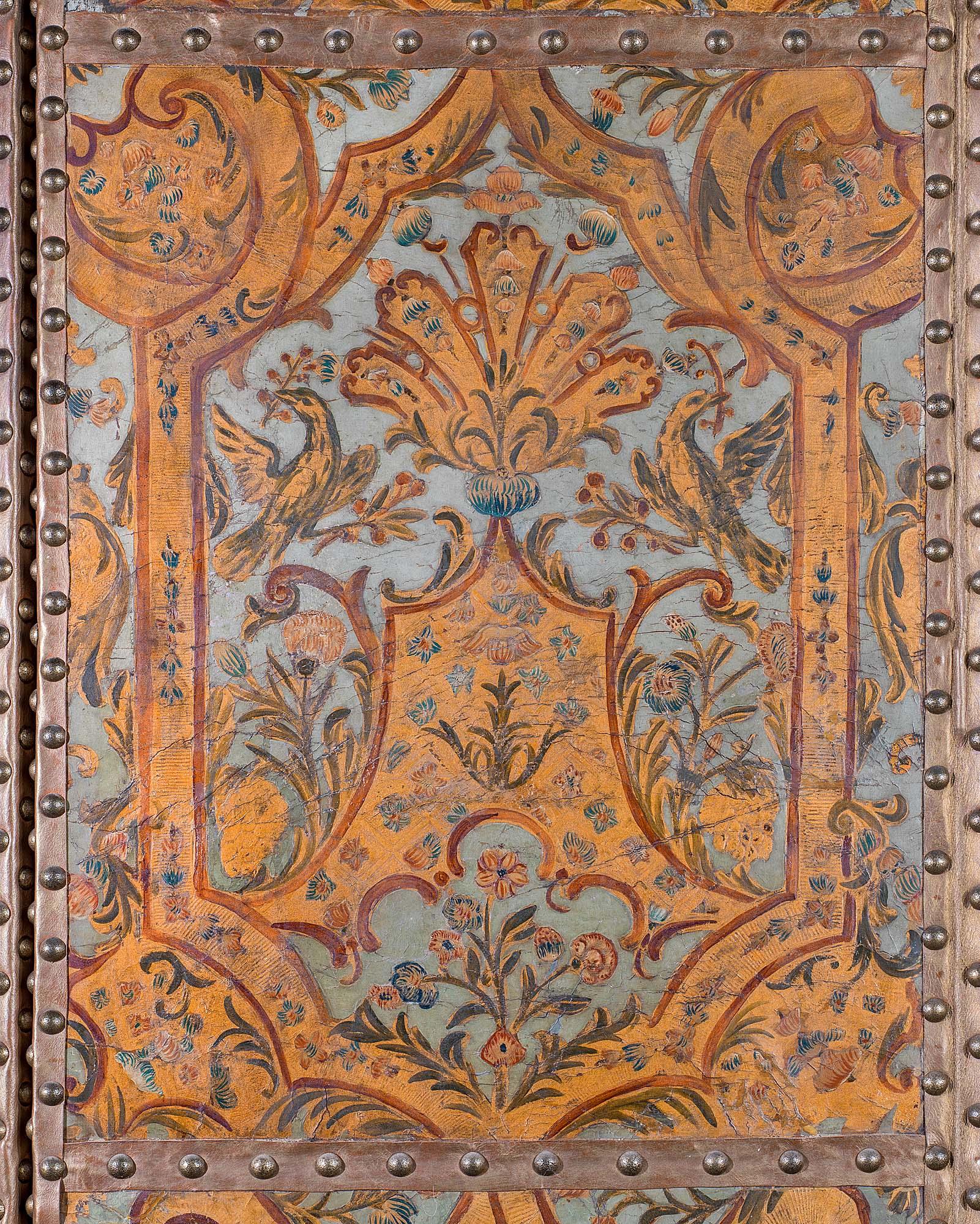 European A Four Fold 19th Century Painted Screen