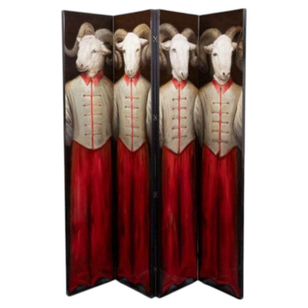 A Four-fold Screen 2nd Half 20th Century For Sale