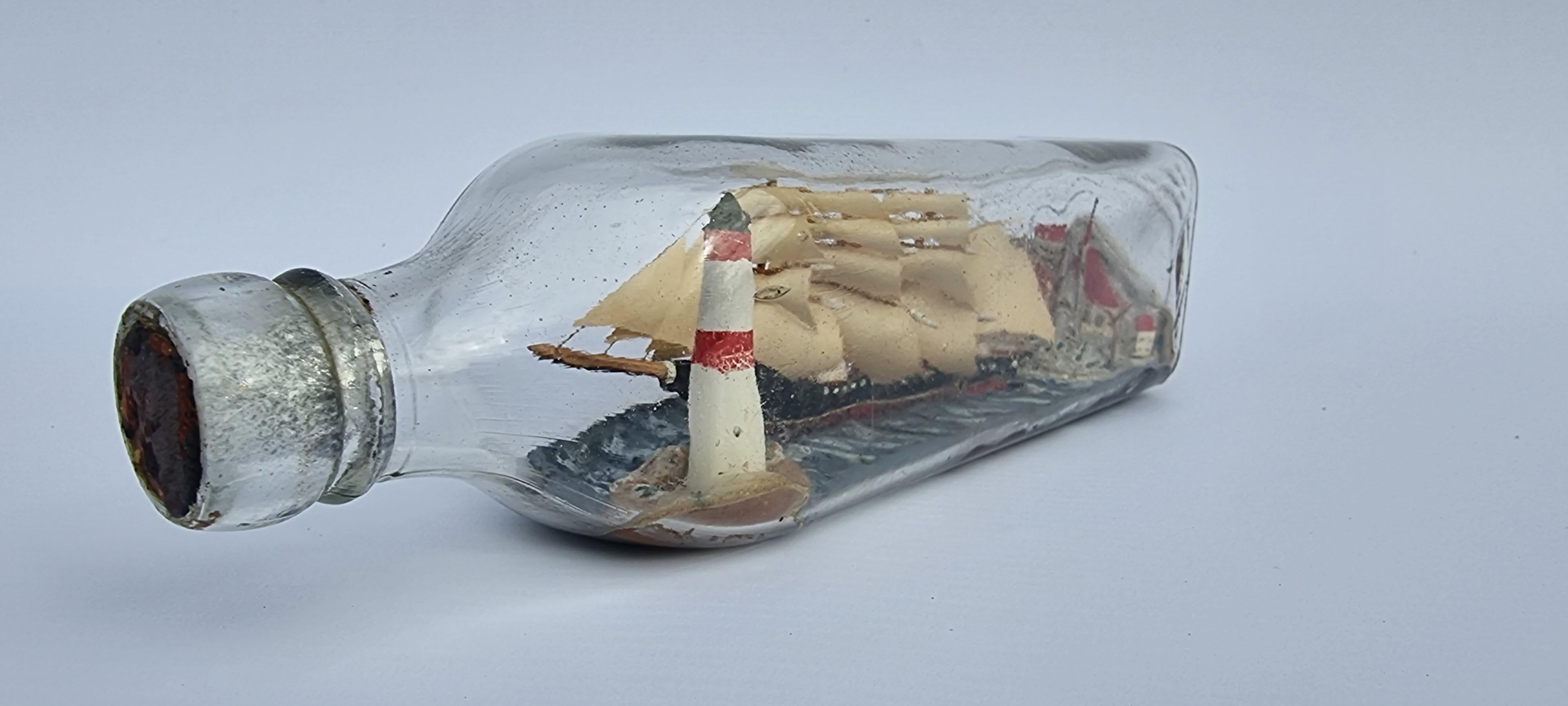 antique ship in a bottle