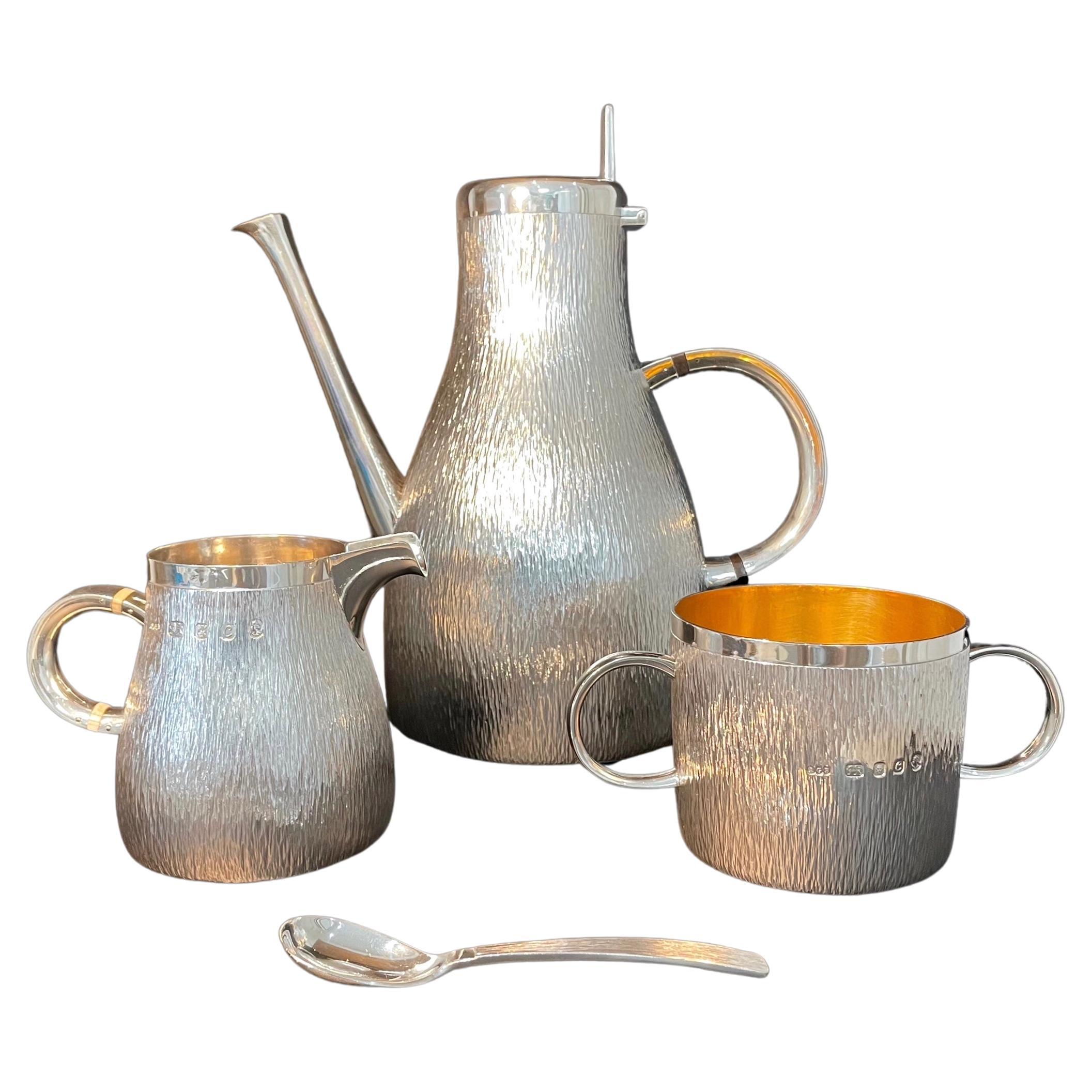 Vierteiliges Silber-Couchtisch-Set von Gerald Benney