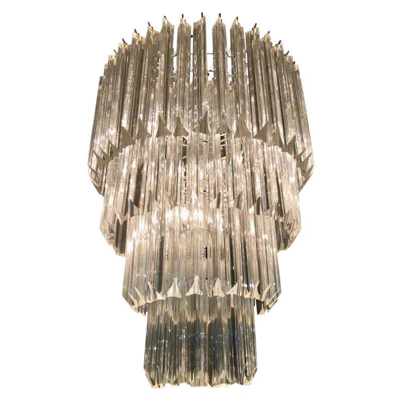 A Four-tier Italian Camer Glass Chandelier For Sale