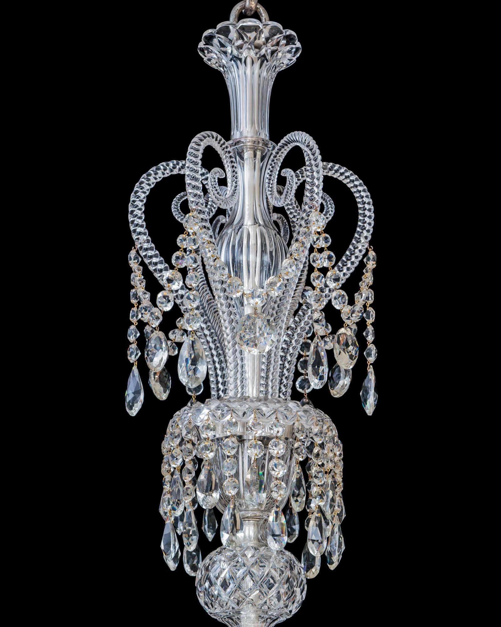 Glass A Fourteen Light Victorian Crystal Chandelier By F&C Osler For Sale