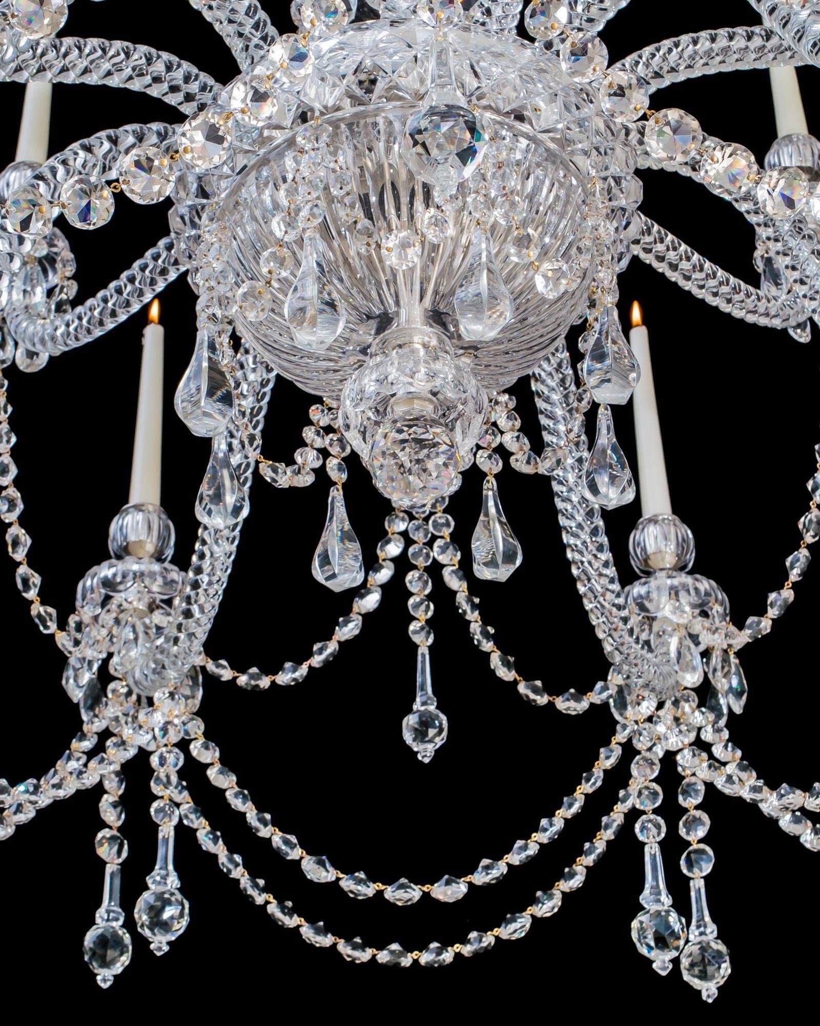 A Fourteen Light Victorian Crystal Chandelier By F&C Osler For Sale 2