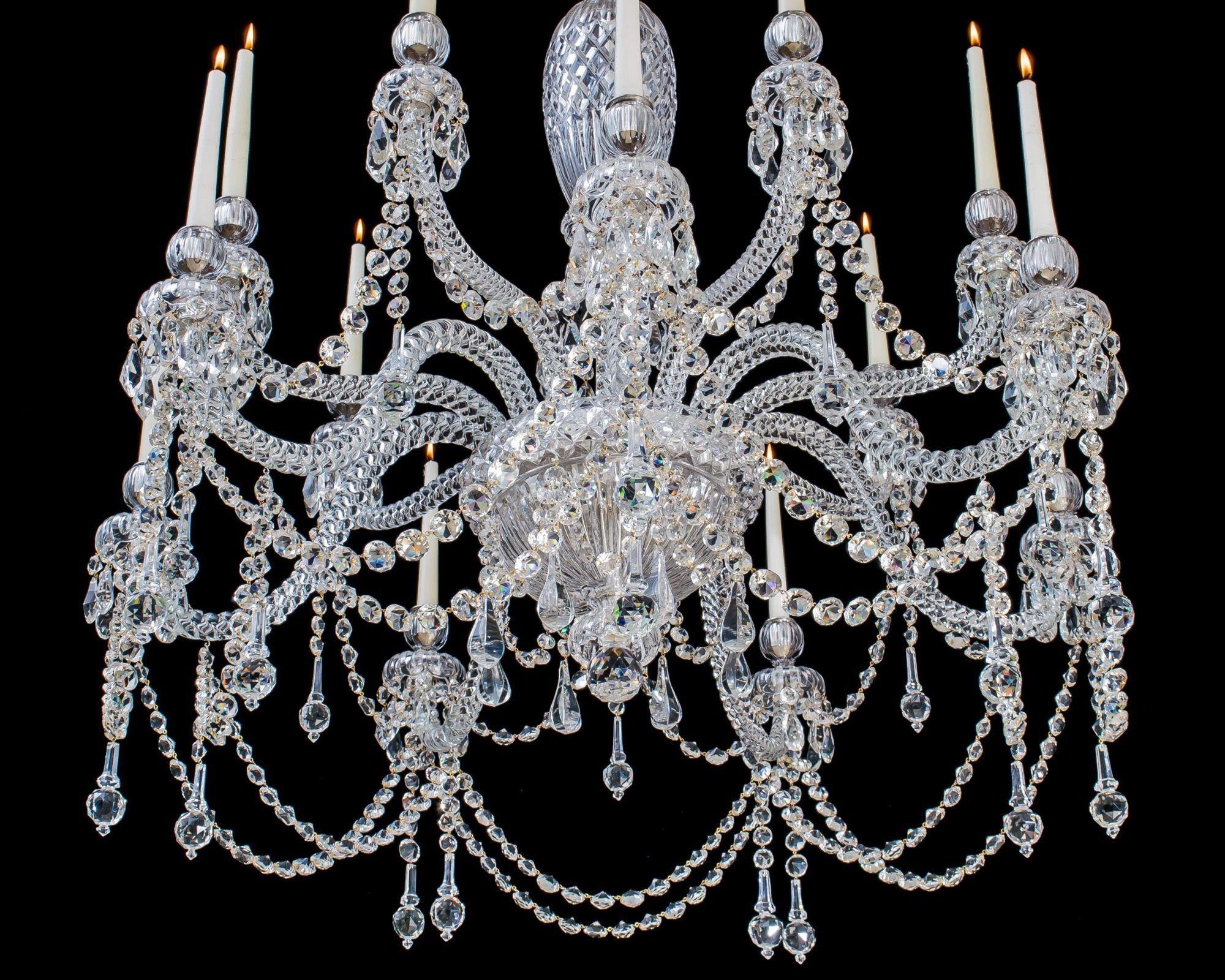 A Fourteen Light Victorian Crystal Chandelier By F&C Osler For Sale 3