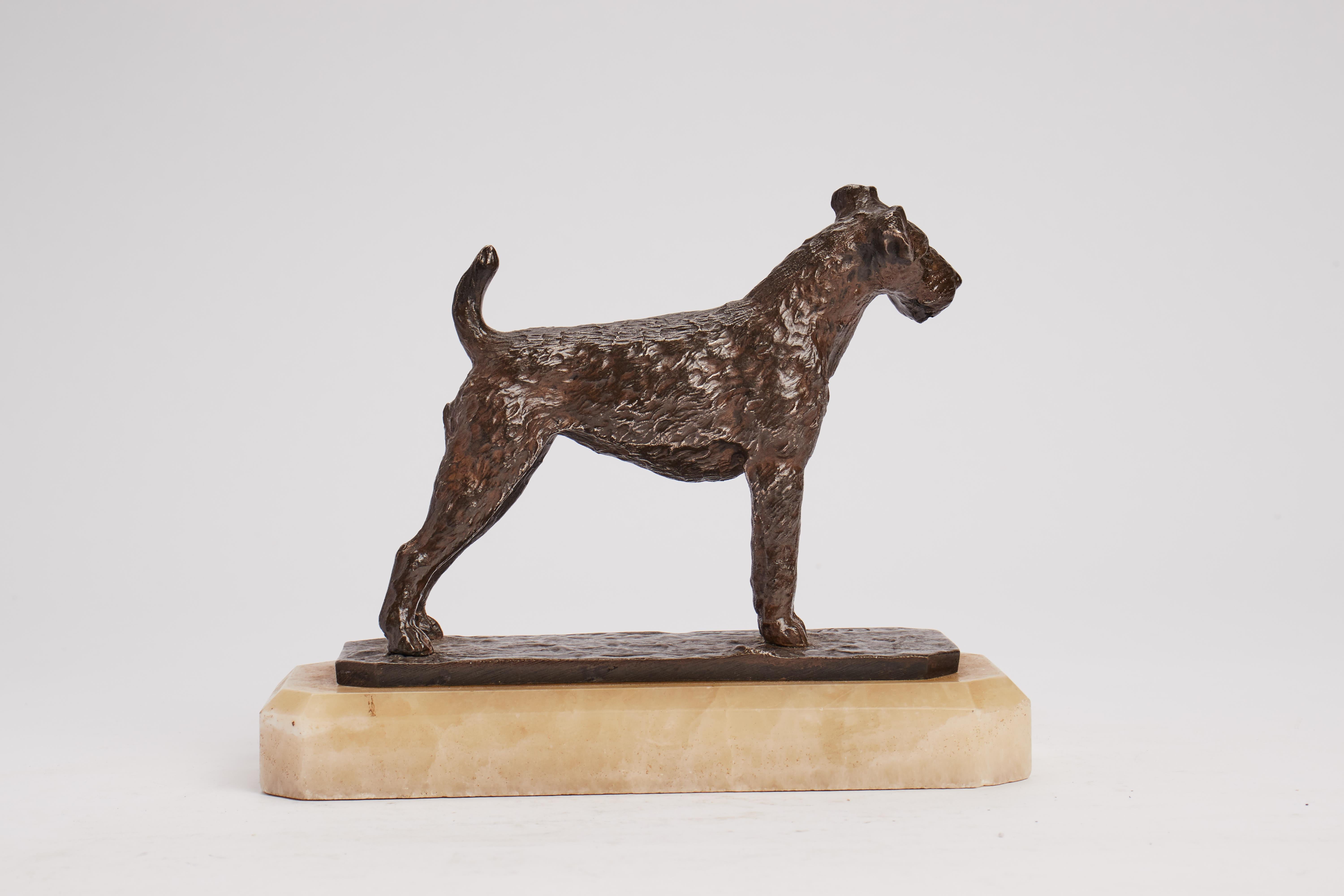 French Fox Terrier Bronze, Signed C. Charles, France, 1920 For Sale