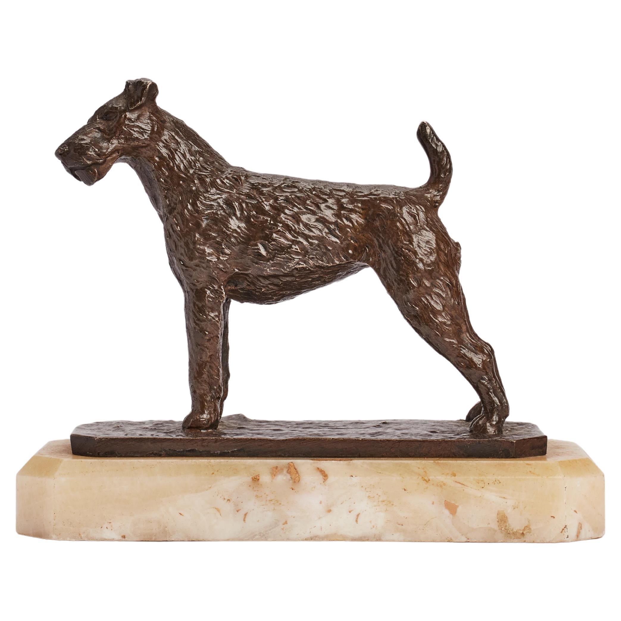 Fox Terrier Bronze, Signed C. Charles, France, 1920 For Sale
