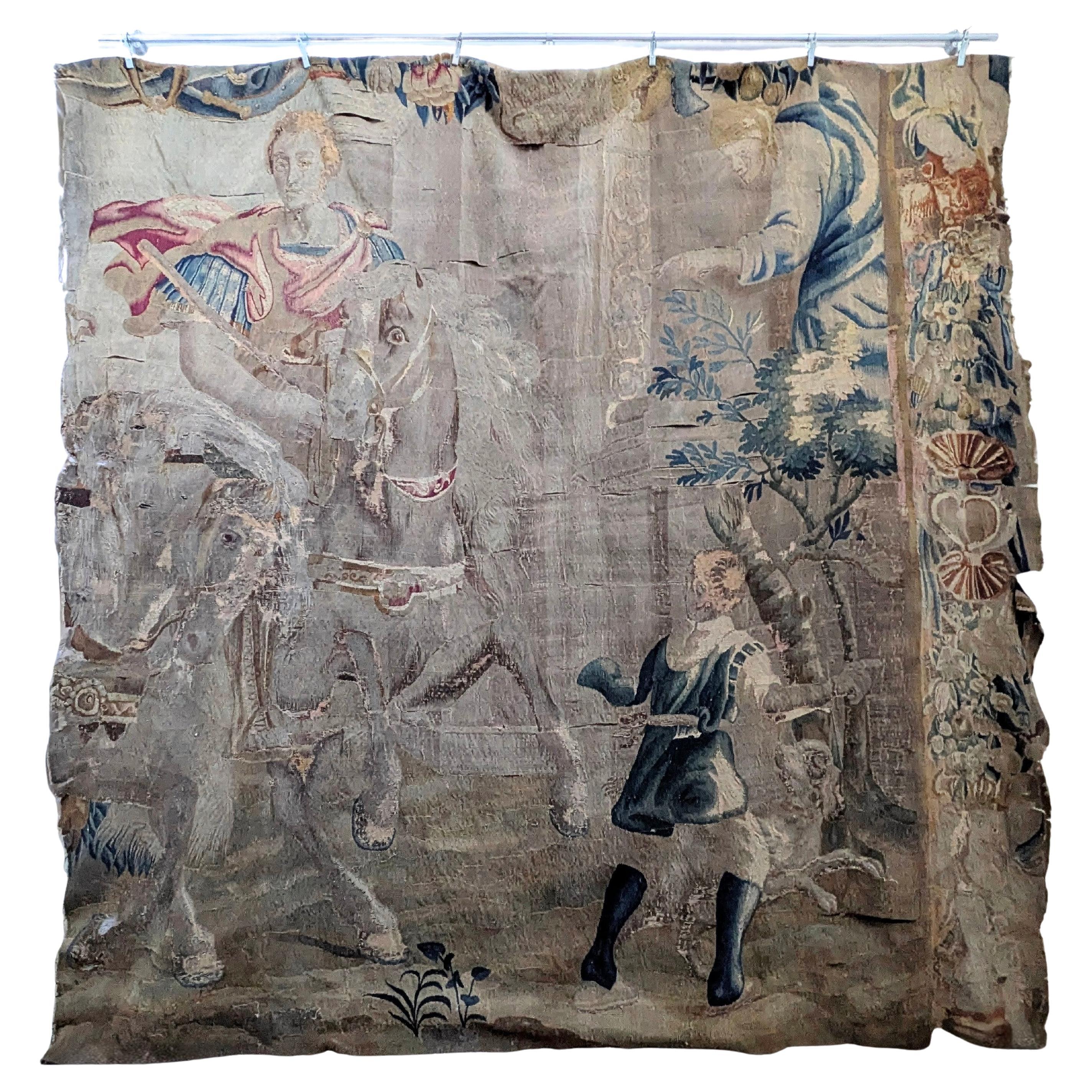 A Fragmentary 17th Century Flemish Tapestry