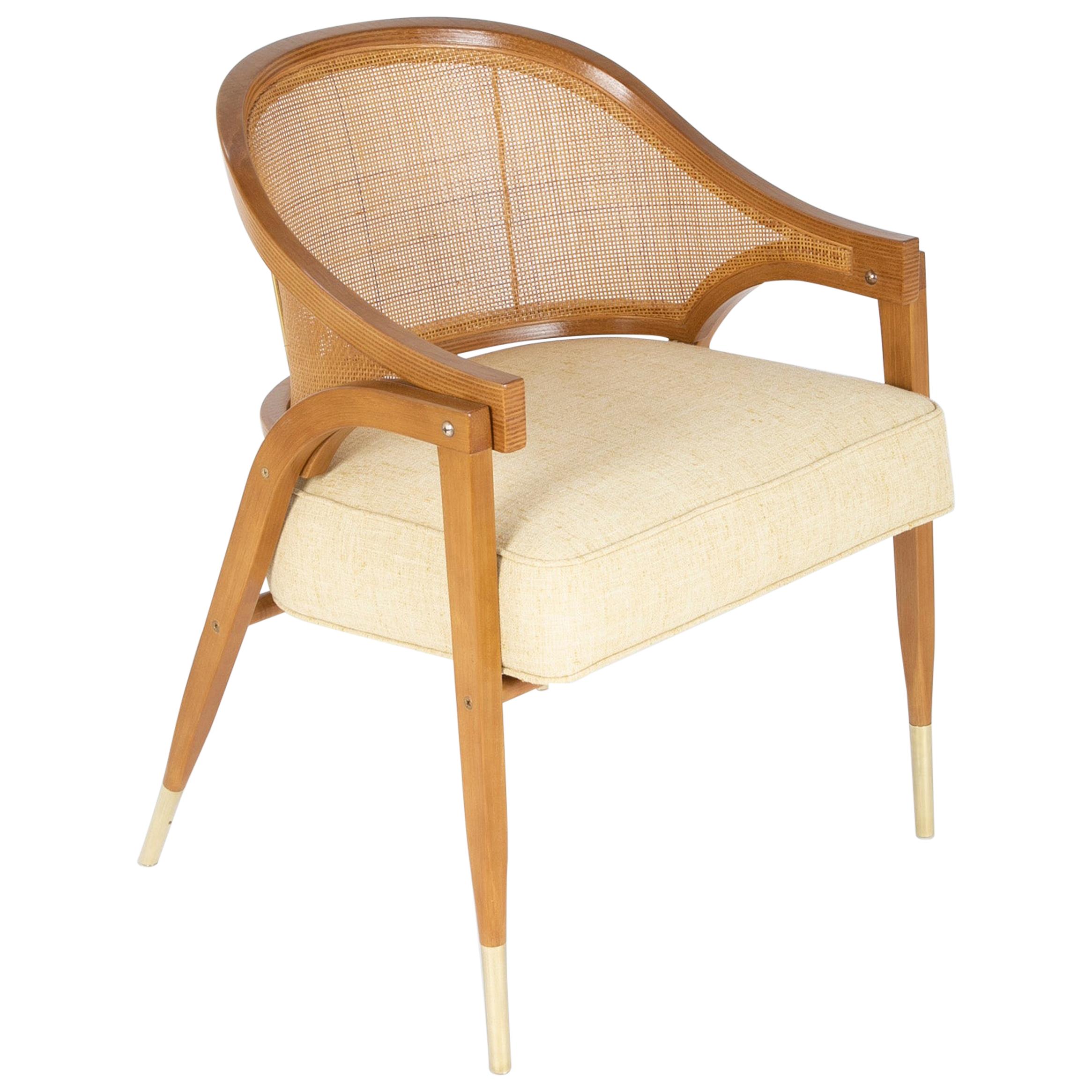 "A Frame" Caned Back Armchair Designed by Edward Wormley for Dunbar