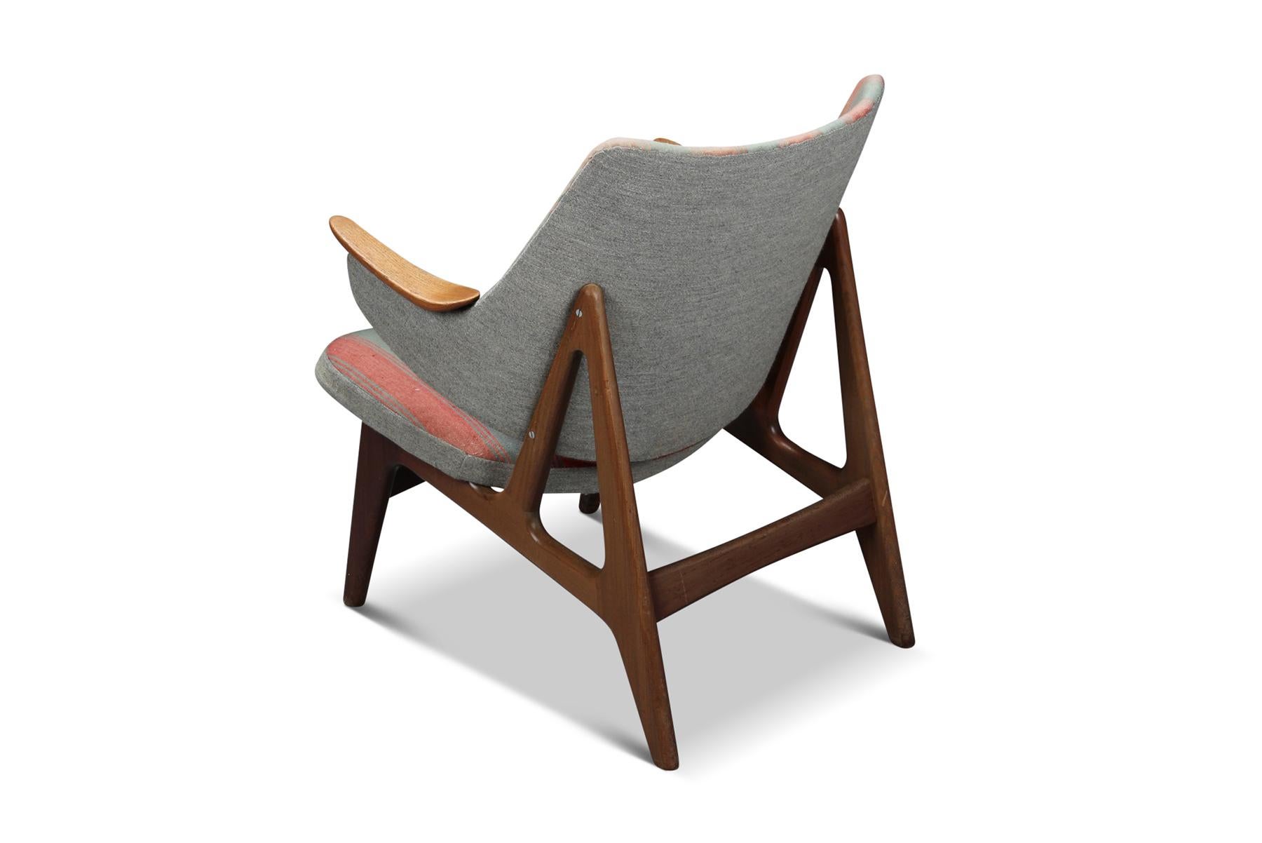 Jute A Frame Lounge Chair in Teak by Carl Edward Matthes For Sale