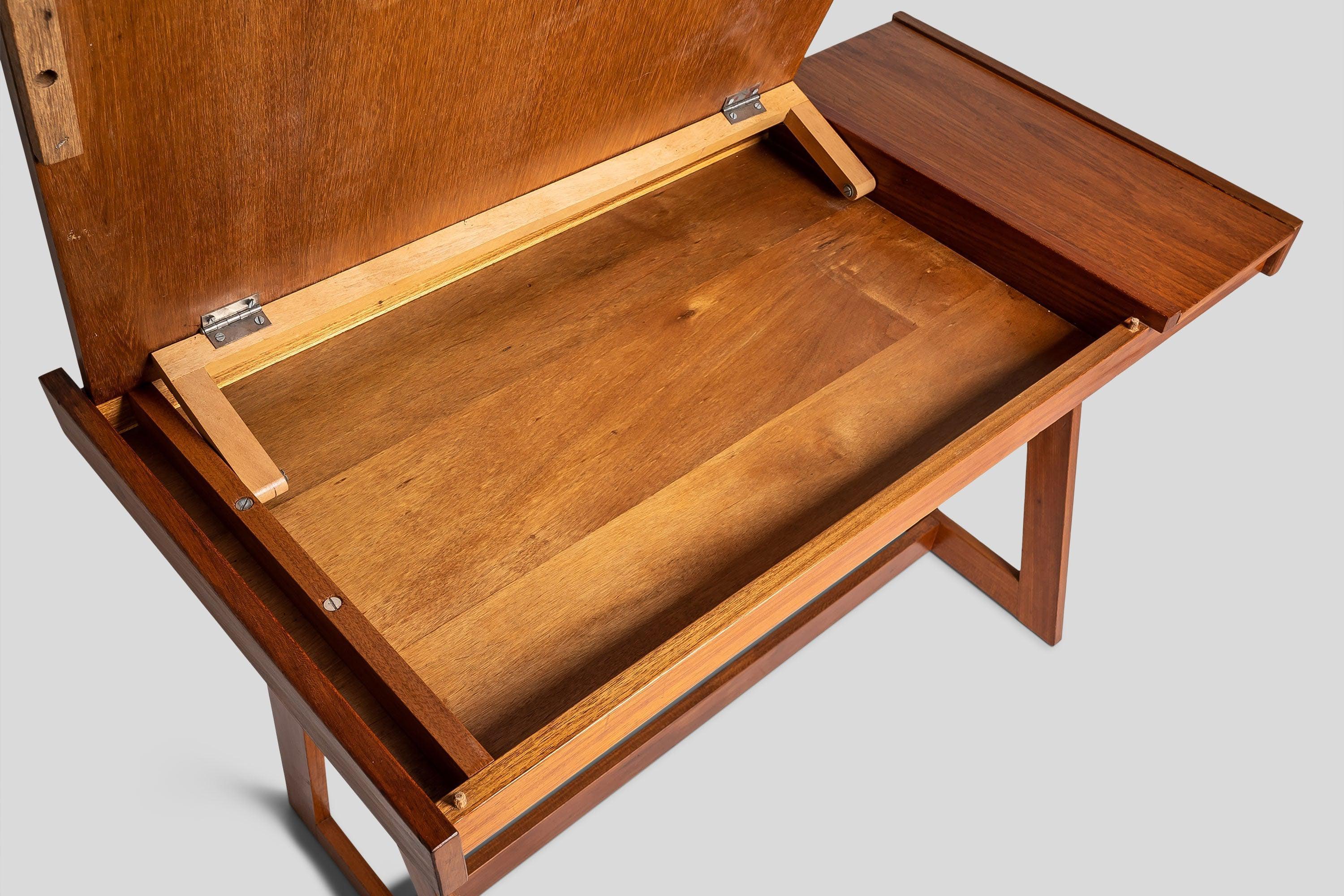 Mid-Century Modern A-Frame Teak Writing Desk by Móveis Gerdau, Brazil, c. 1960's