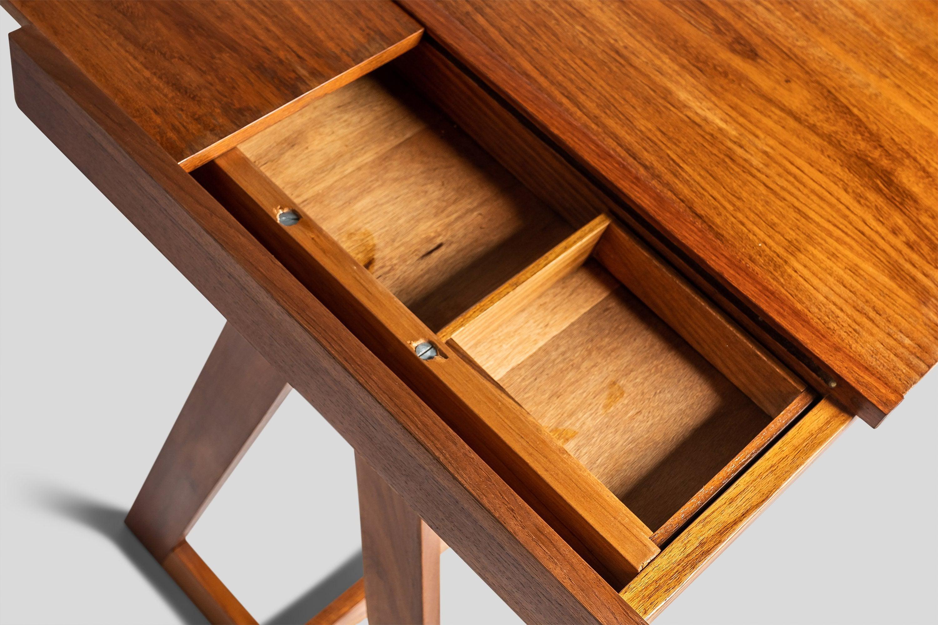 Brazilian A-Frame Teak Writing Desk by Móveis Gerdau, Brazil, c. 1960's