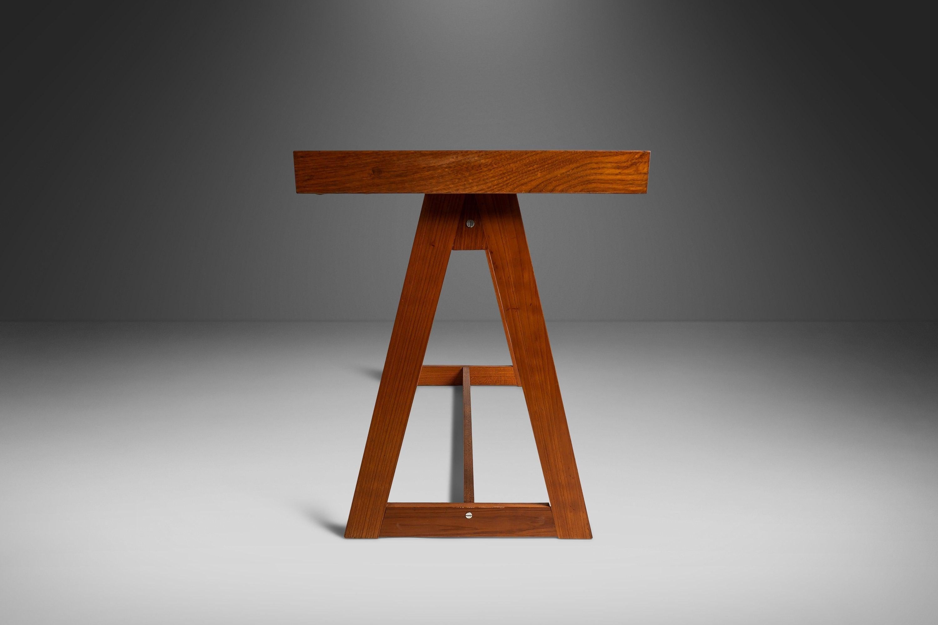 Mid-20th Century A-Frame Teak Writing Desk by Móveis Gerdau, Brazil, c. 1960's