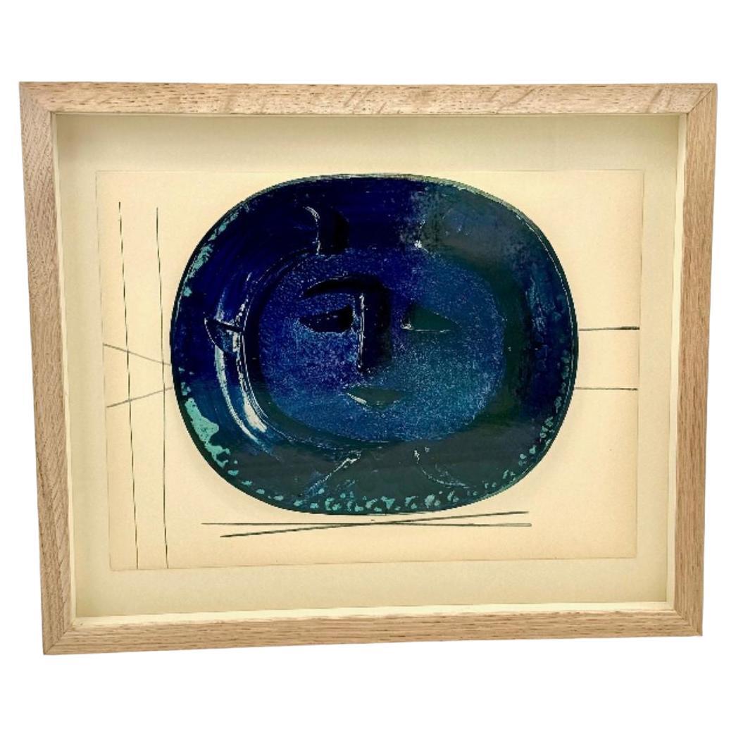 A framed 1948 lithographic plate from the portfolio “Ceramiques de Picasso”