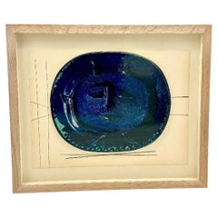 Una lastra litografica incorniciata del 1948 dalla cartella "Ceramiques de Picasso".